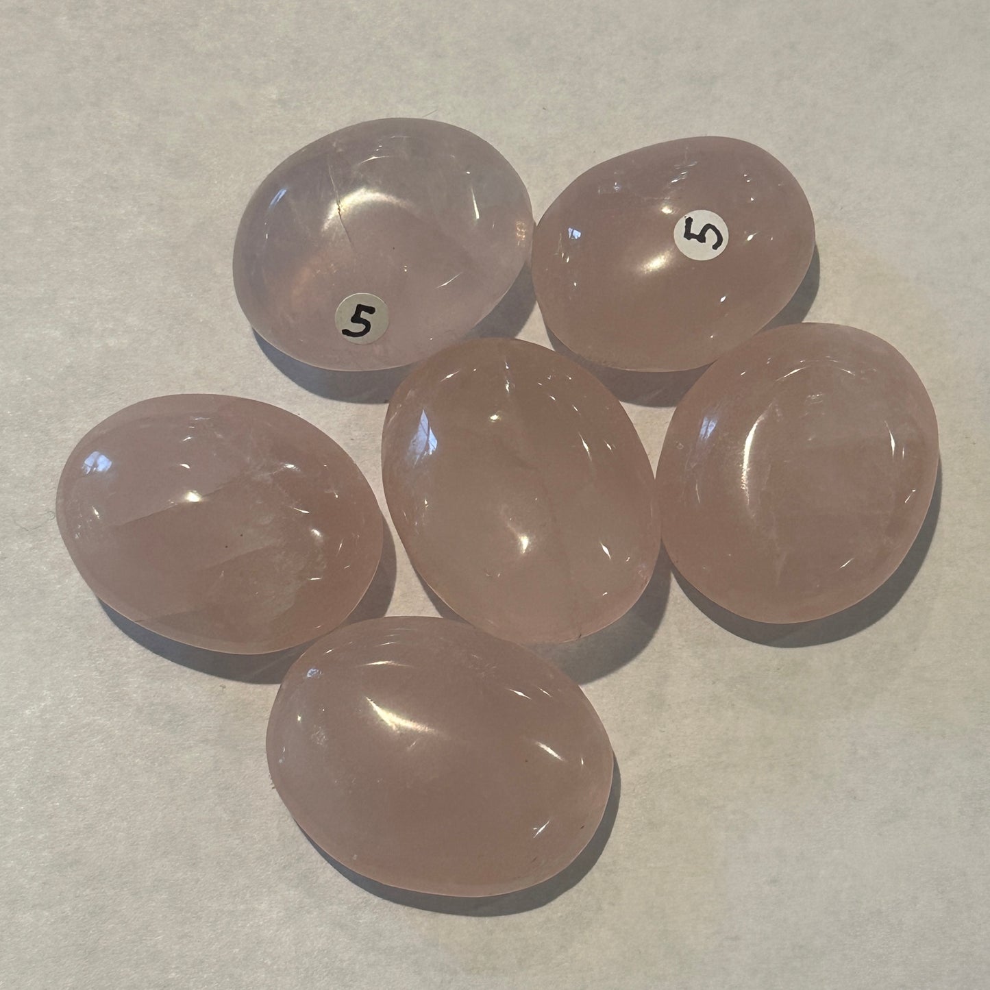 Small Pink Rose Quartz Palm Stones