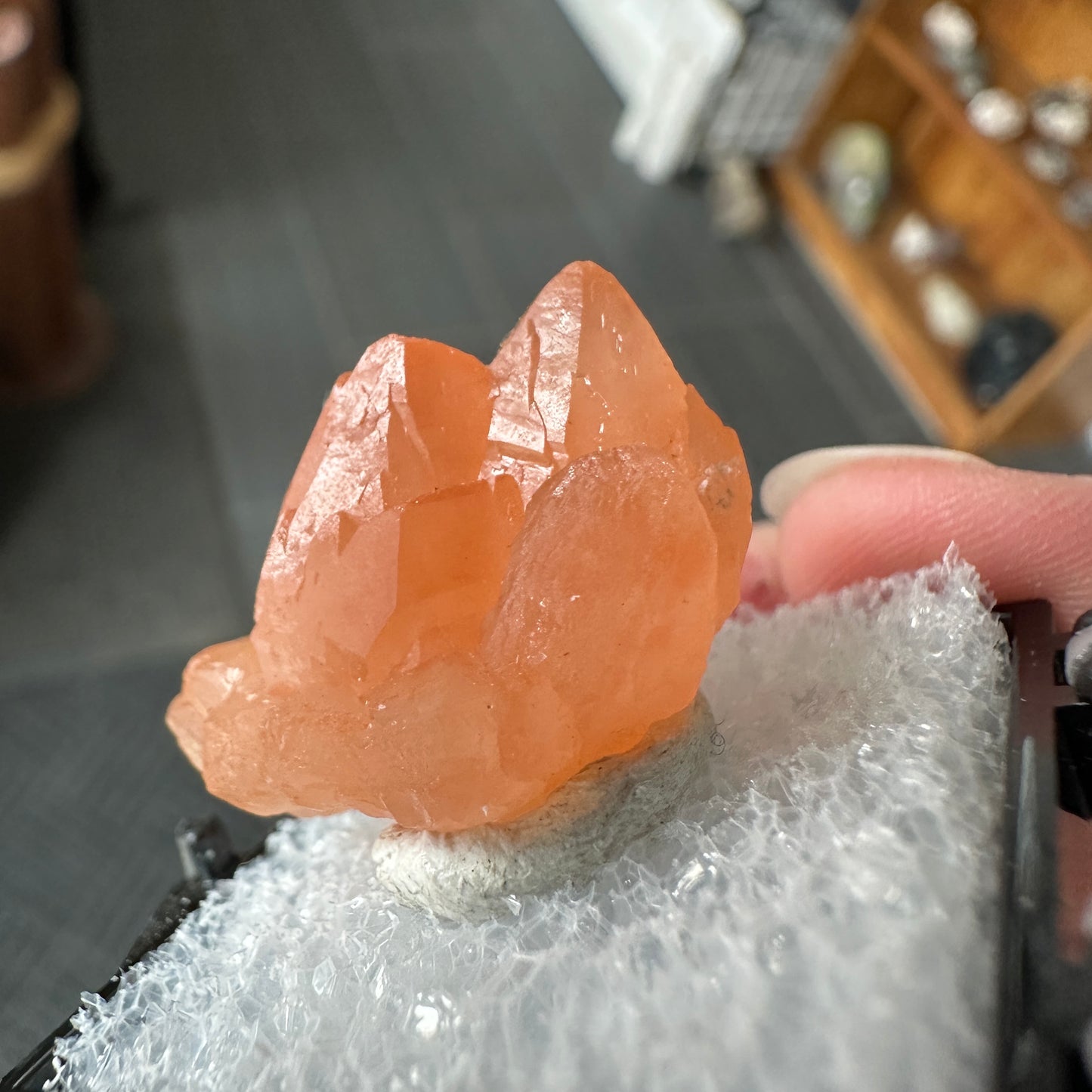 Hematite Included Tangerose Quartz Perky Box Specimen from Zimbabwe