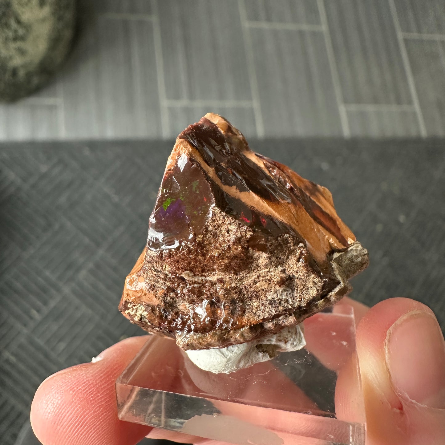 Chocolate Fire Opal Miniature from Ethiopia