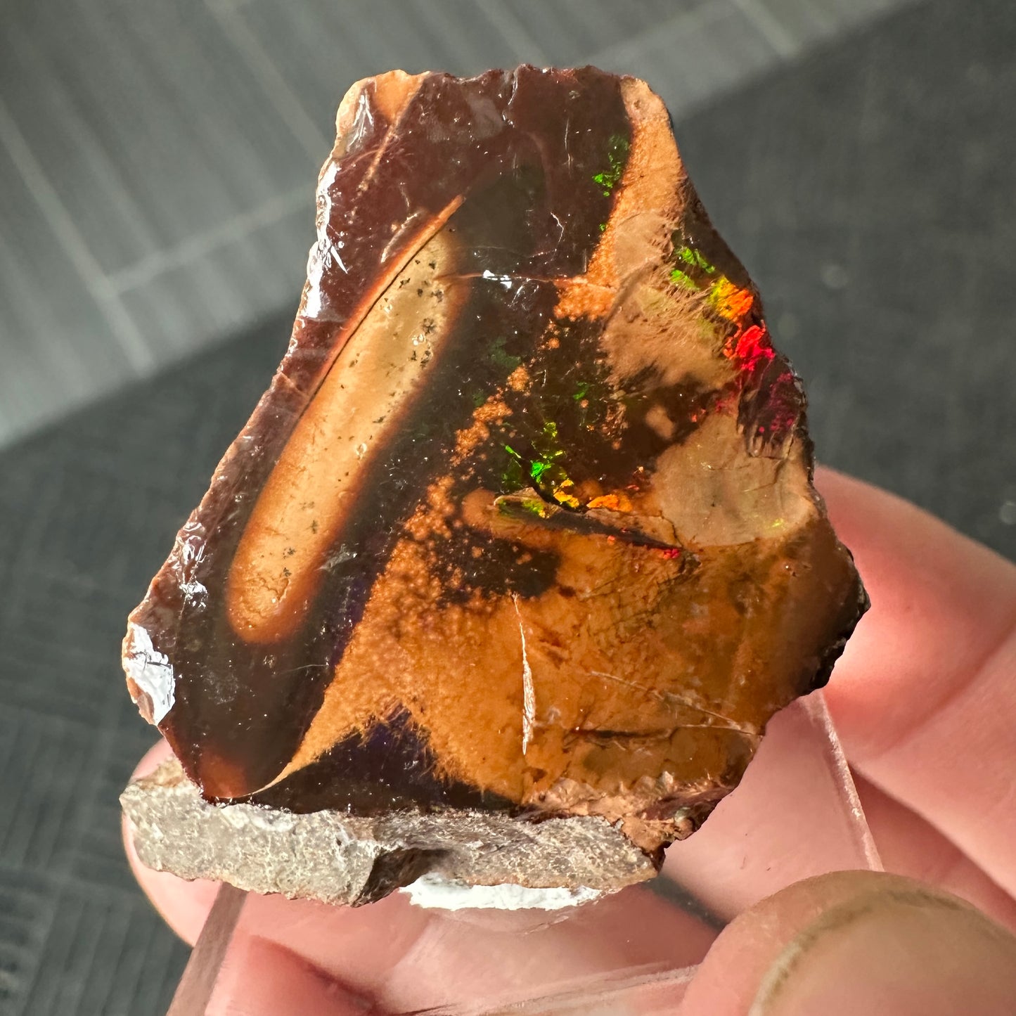 Chocolate Fire Opal Miniature from Ethiopia