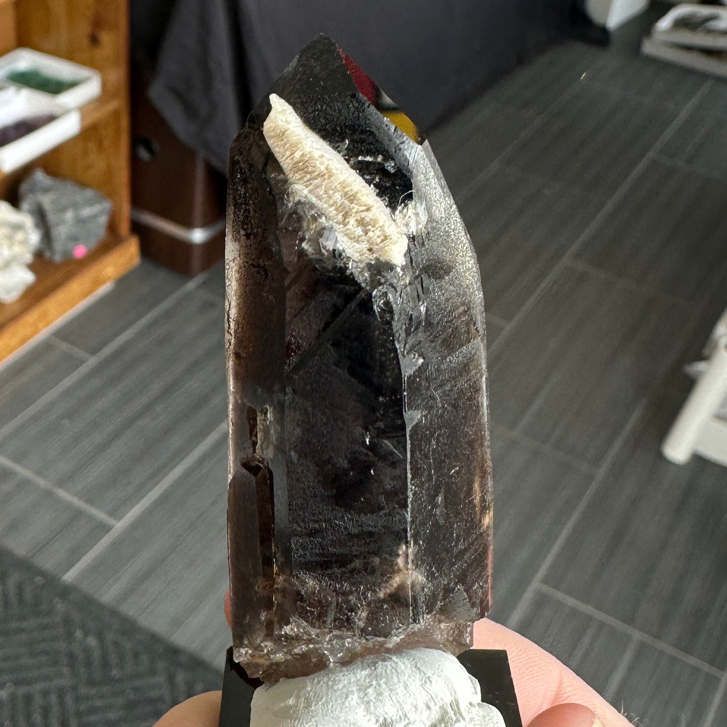 Miniature Sized Smoky Phantom Quartz with Microcline Feldspar from Mount Malosa, Malawi
