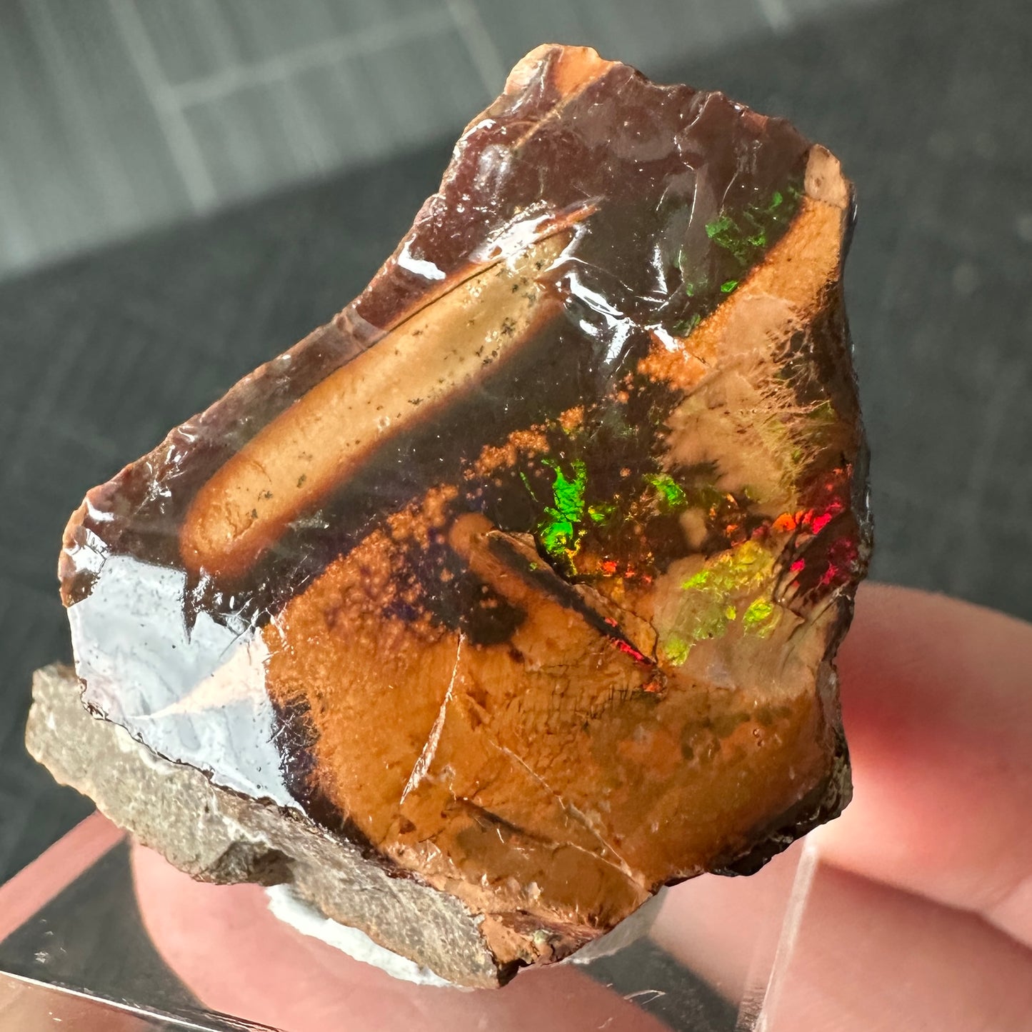 Chocolate Fire Opal Miniature from Ethiopia