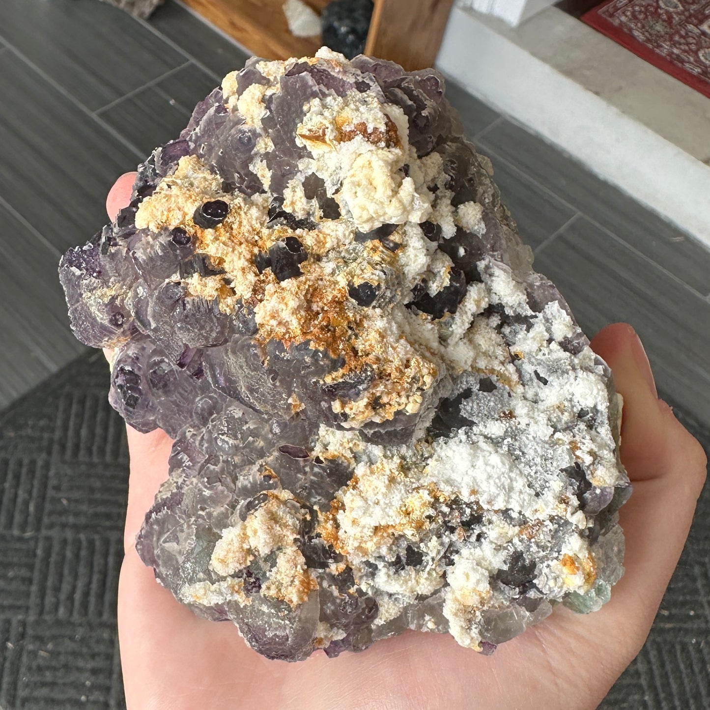Fluorite and UV Reactive Hyalite Opal from Erongo, Namibia