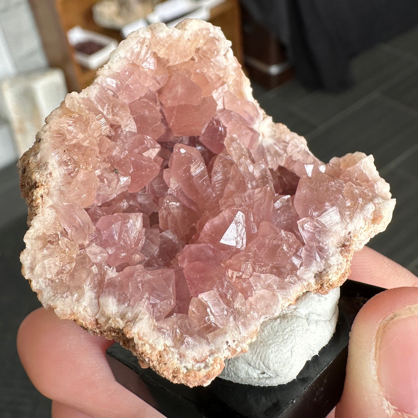 Miniature Sized Pink Amethyst Geode from El Choique mine, Argentina