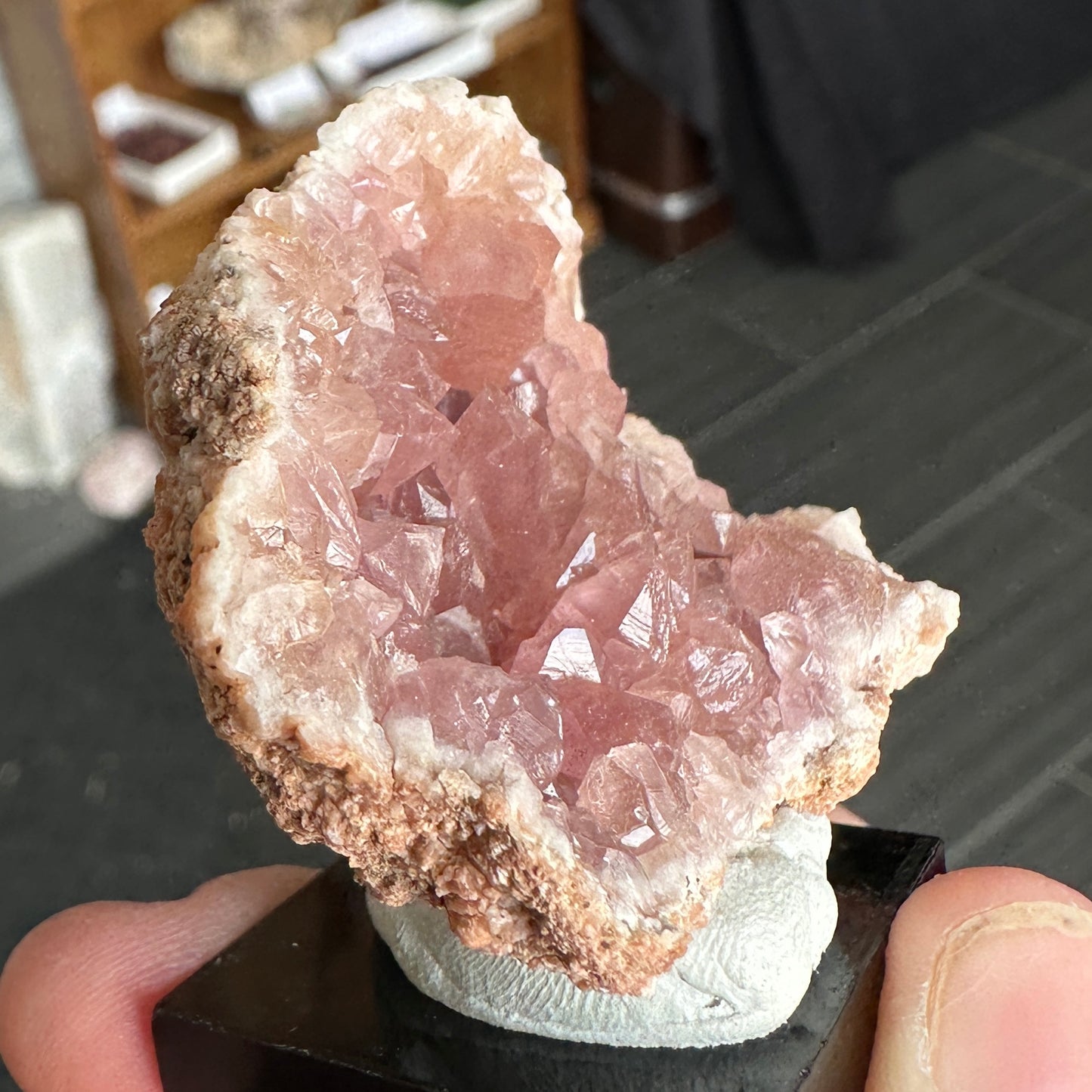 Miniature Sized Pink Amethyst Geode from El Choique mine, Argentina