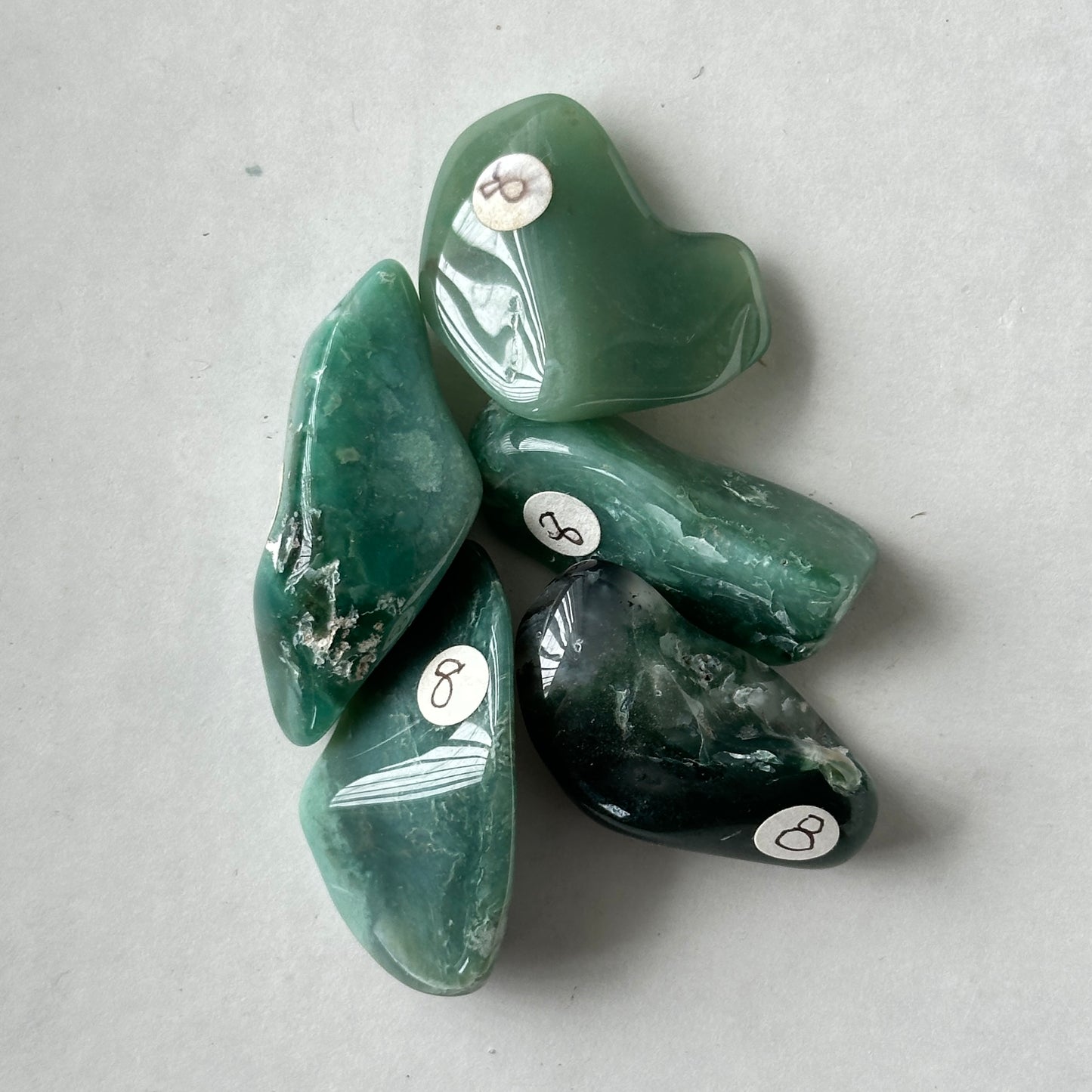 Medium Tumbled Green Mtorolite Chrome Chalcedony from Zimbabwe