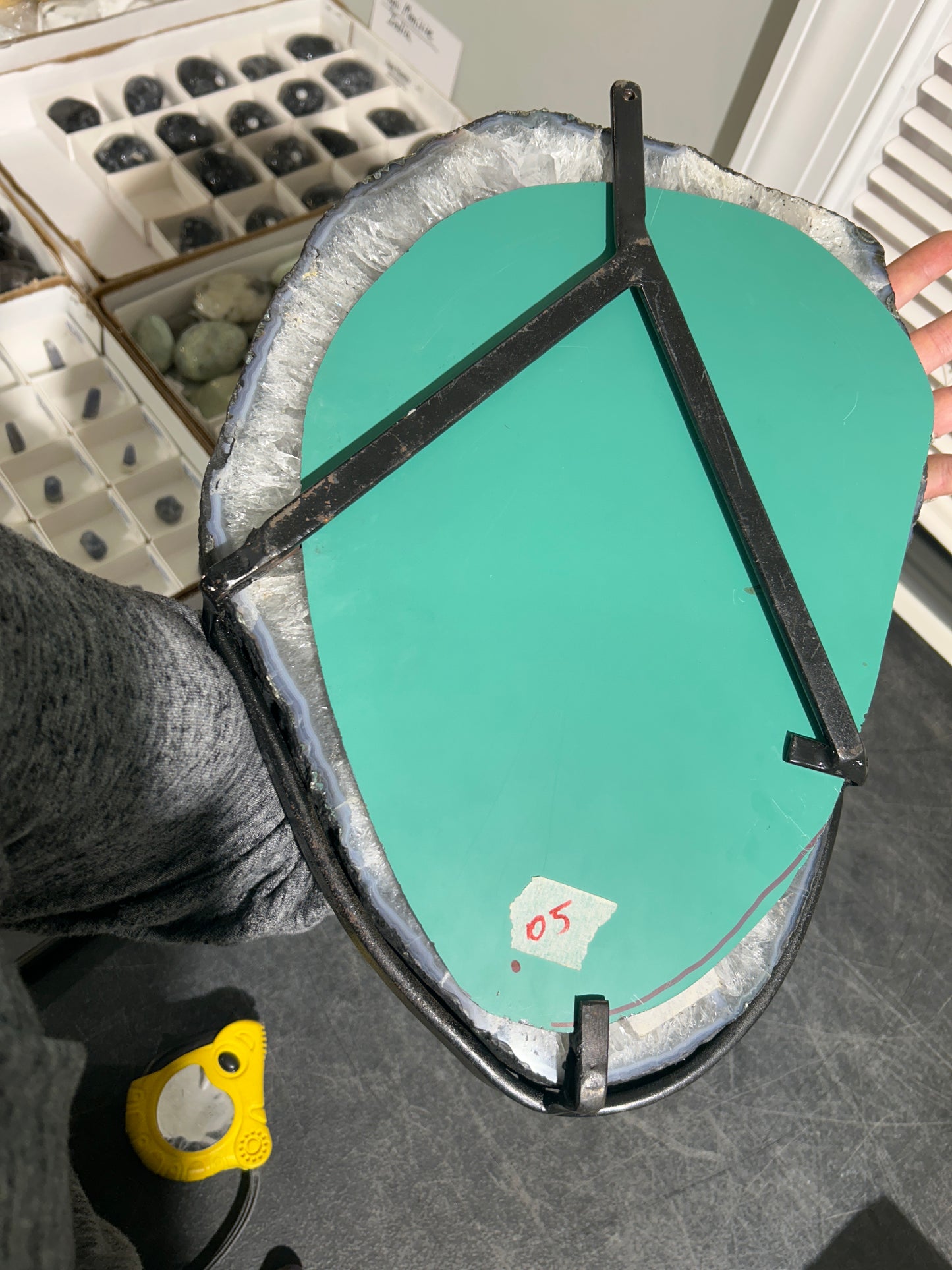 Amethyst Mirror with metal mounting