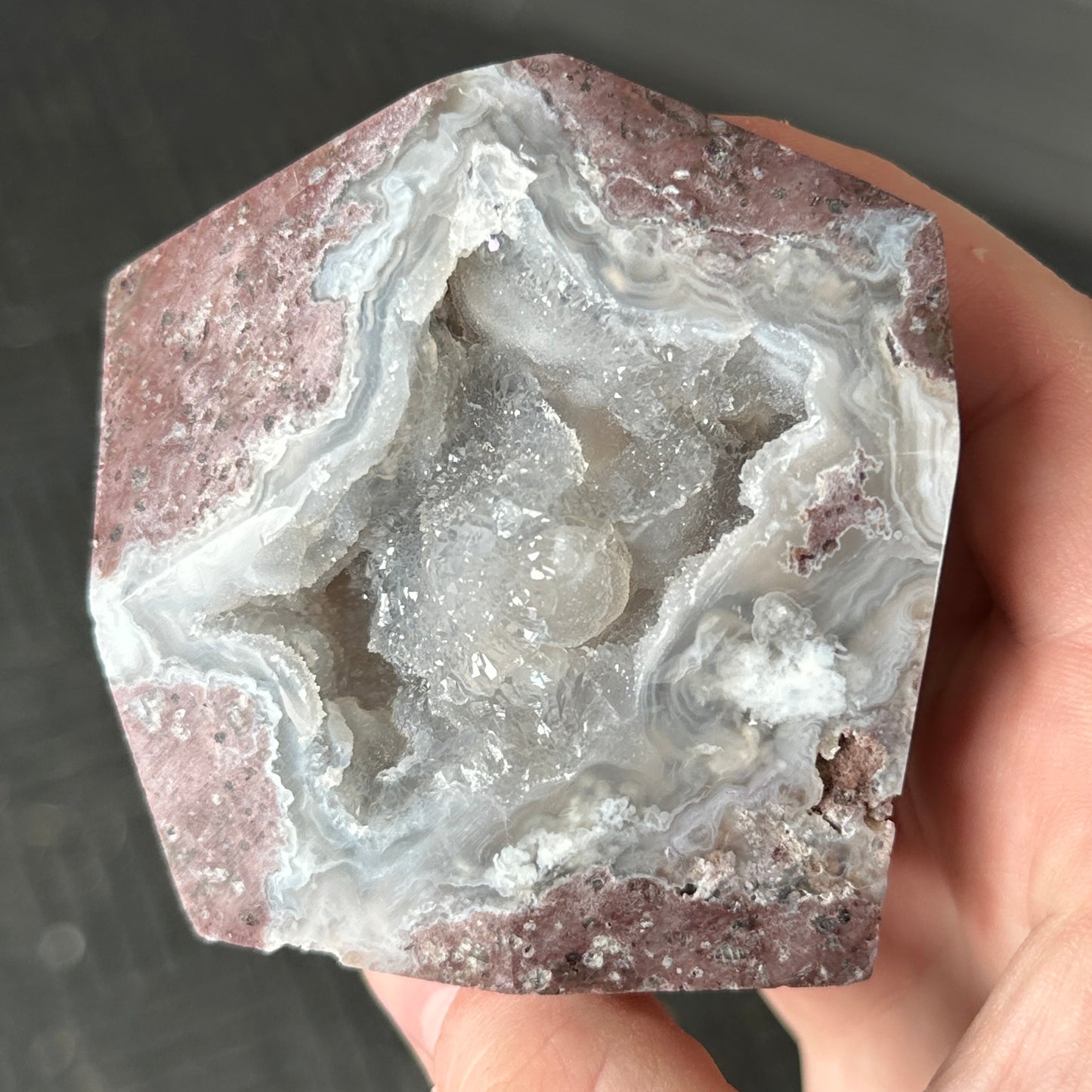 UV Reactive Chalcedony Geode Freeform from Mexico