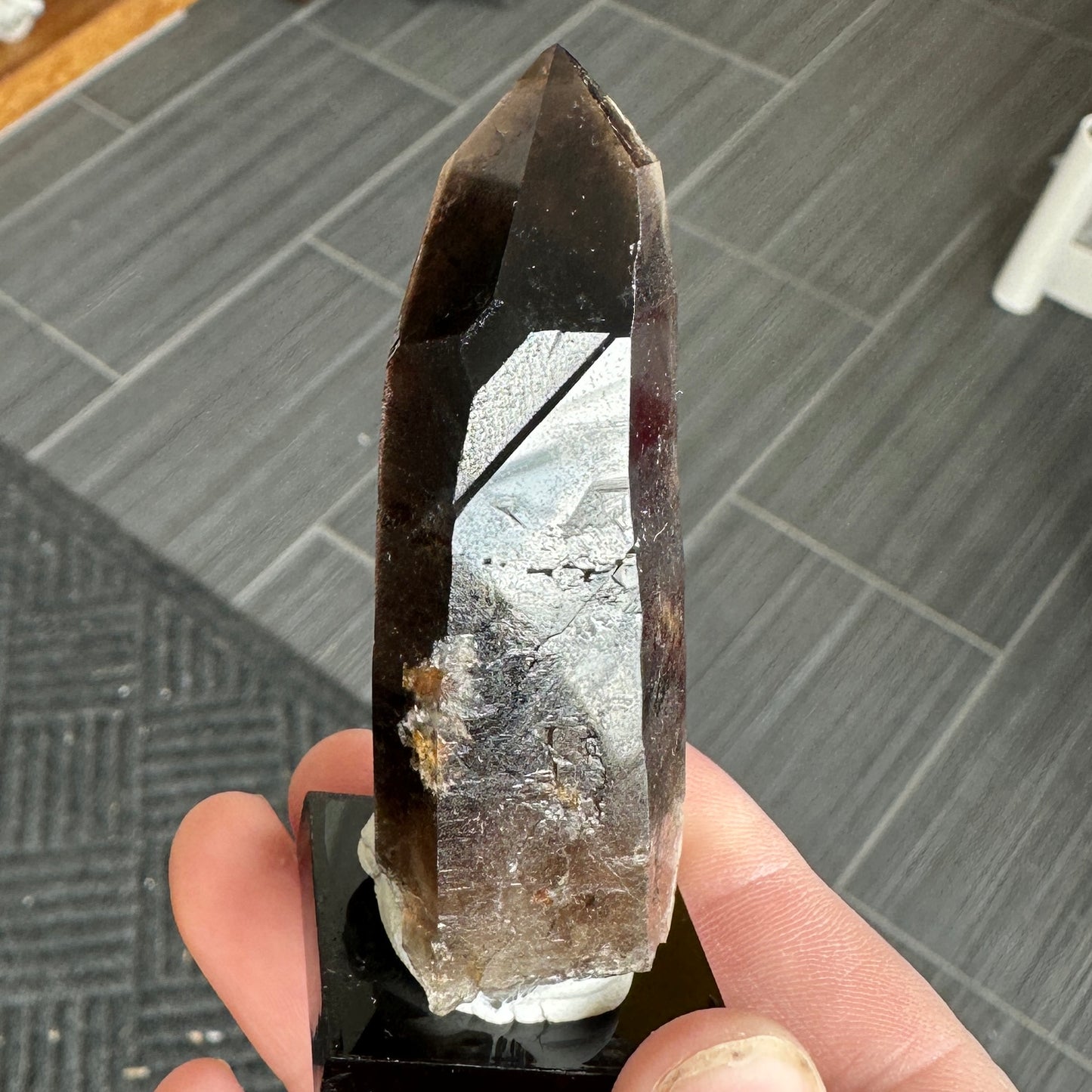 Miniature Sized Smoky Phantom Quartz with Microcline Feldspar from Mount Malosa, Malawi