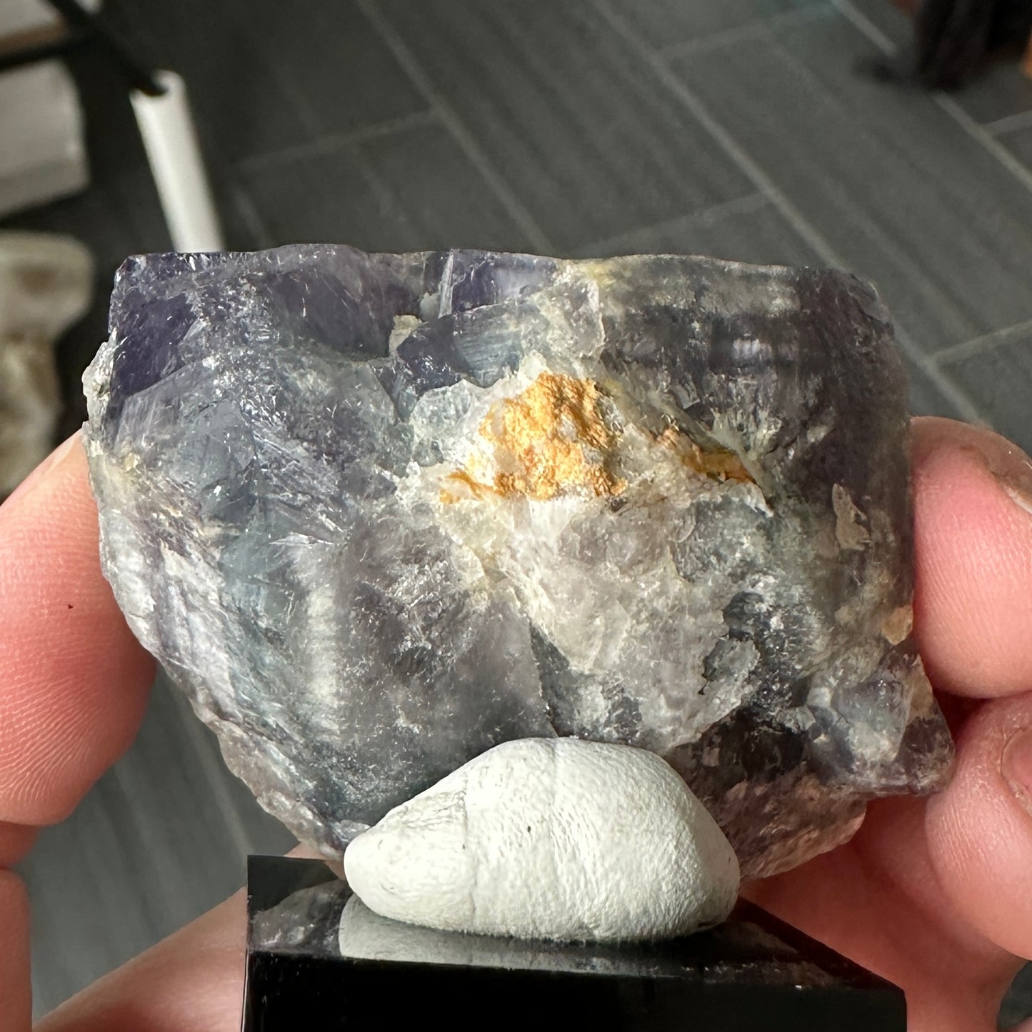 Miniature Purple Fluorite with Pyrite from Nigeria