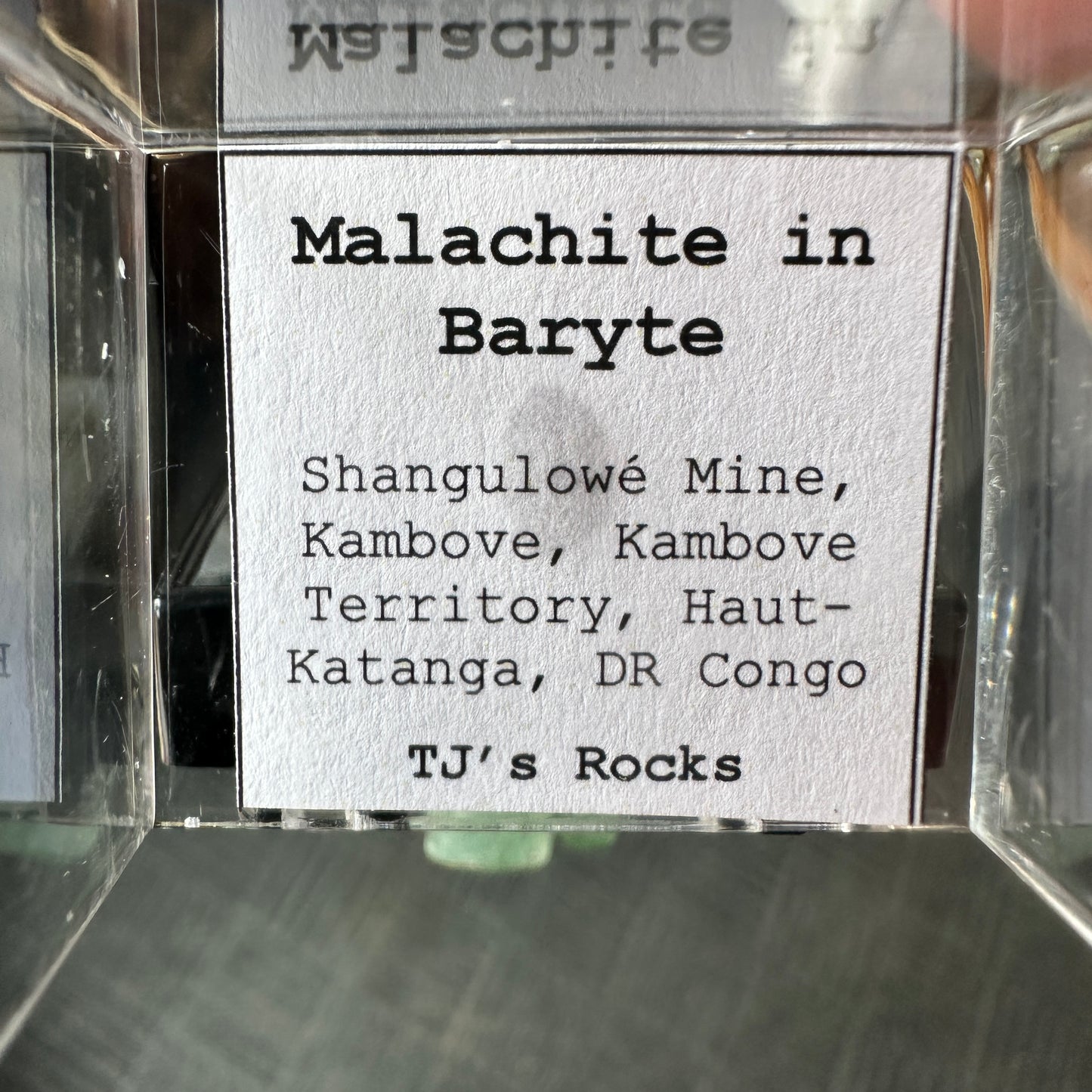 Malachite Included Baryte Perky Box Specimen from DR Congo