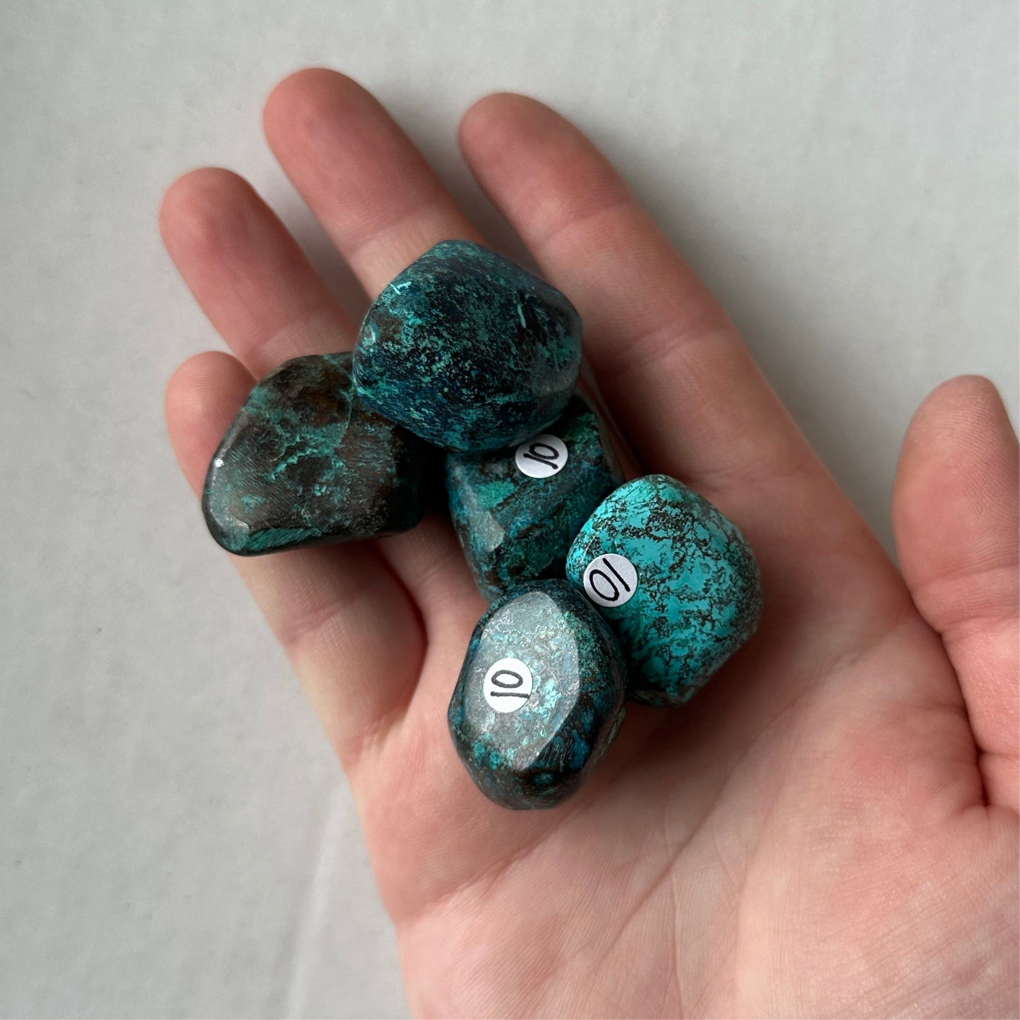 Medium Tumbled Teal Blue Chrysocolla from DR Congo