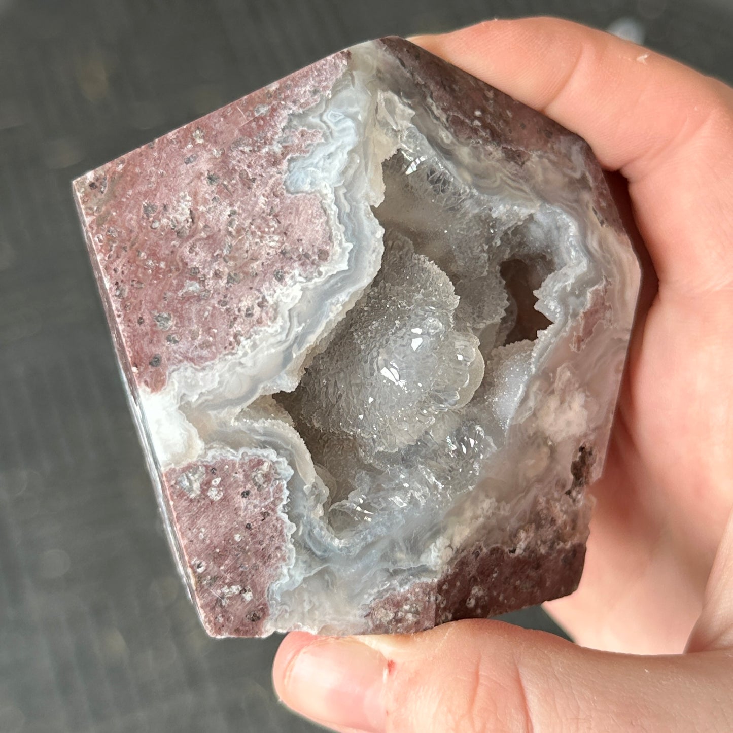 UV Reactive Chalcedony Geode Freeform from Mexico