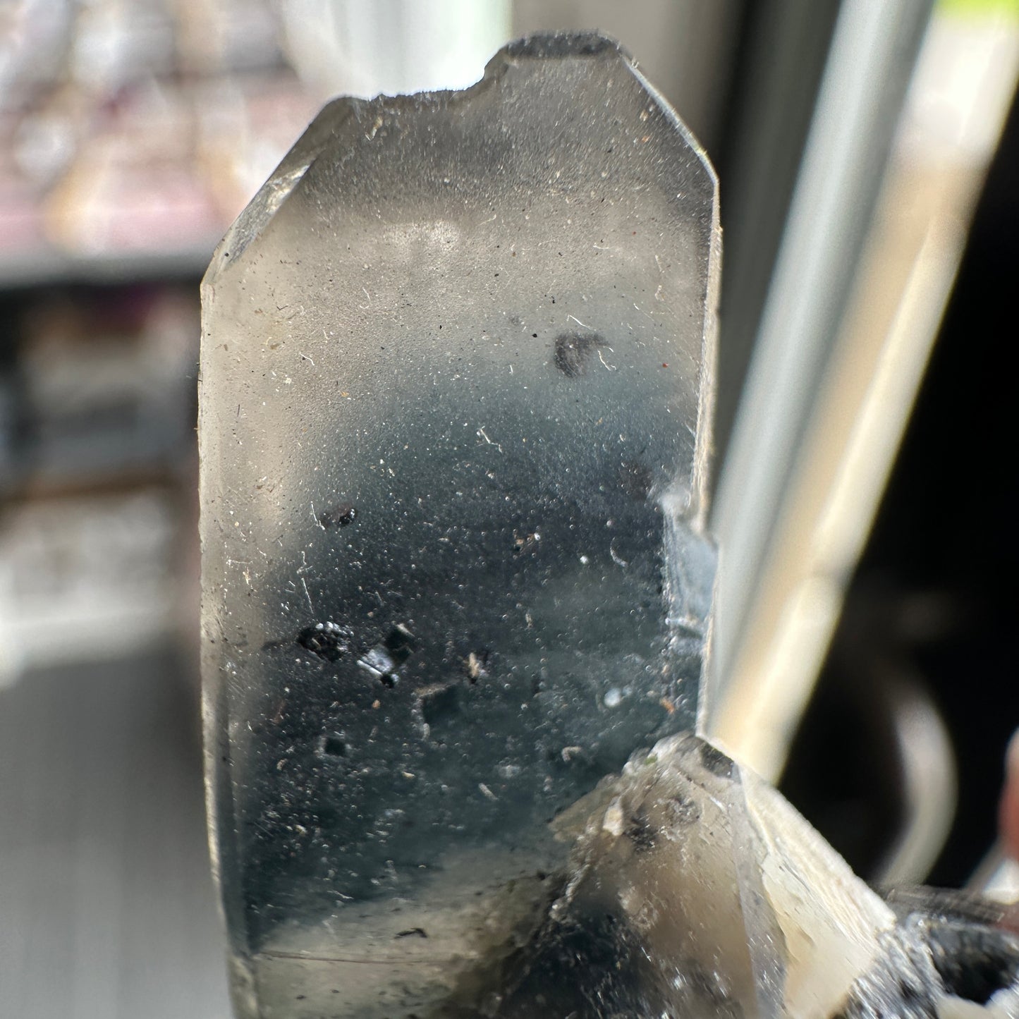 Miniature Sized Magnesioriebeckite Included Blue Quartz with Microcline Feldspar and Aegirine from Mount Malosa, Malawi
