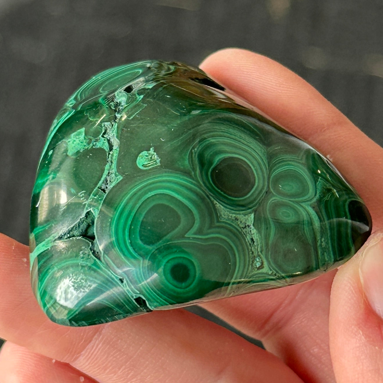 87g Polished Malachite Freeform from DR Congo