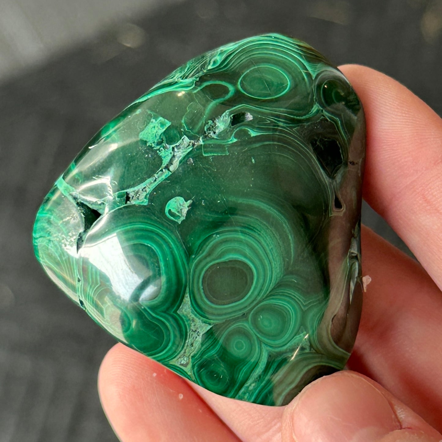 87g Polished Malachite Freeform from DR Congo