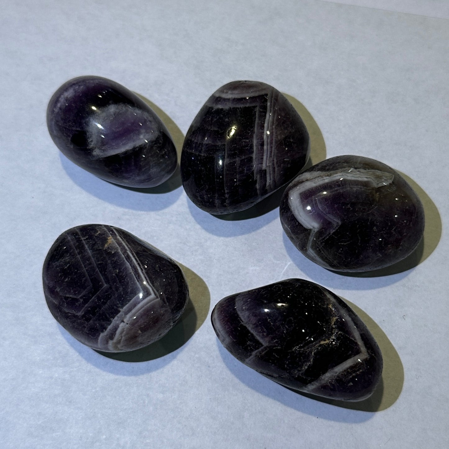 Tumbled Purple Chevron Amethyst from South Africa