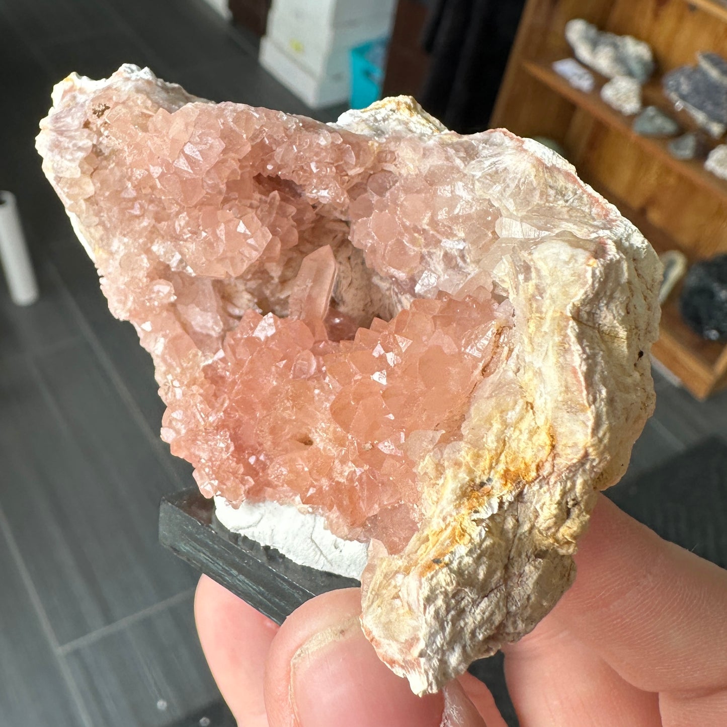 Miniature Sized Pink Amethyst Geode from El Choique mine, Argentina