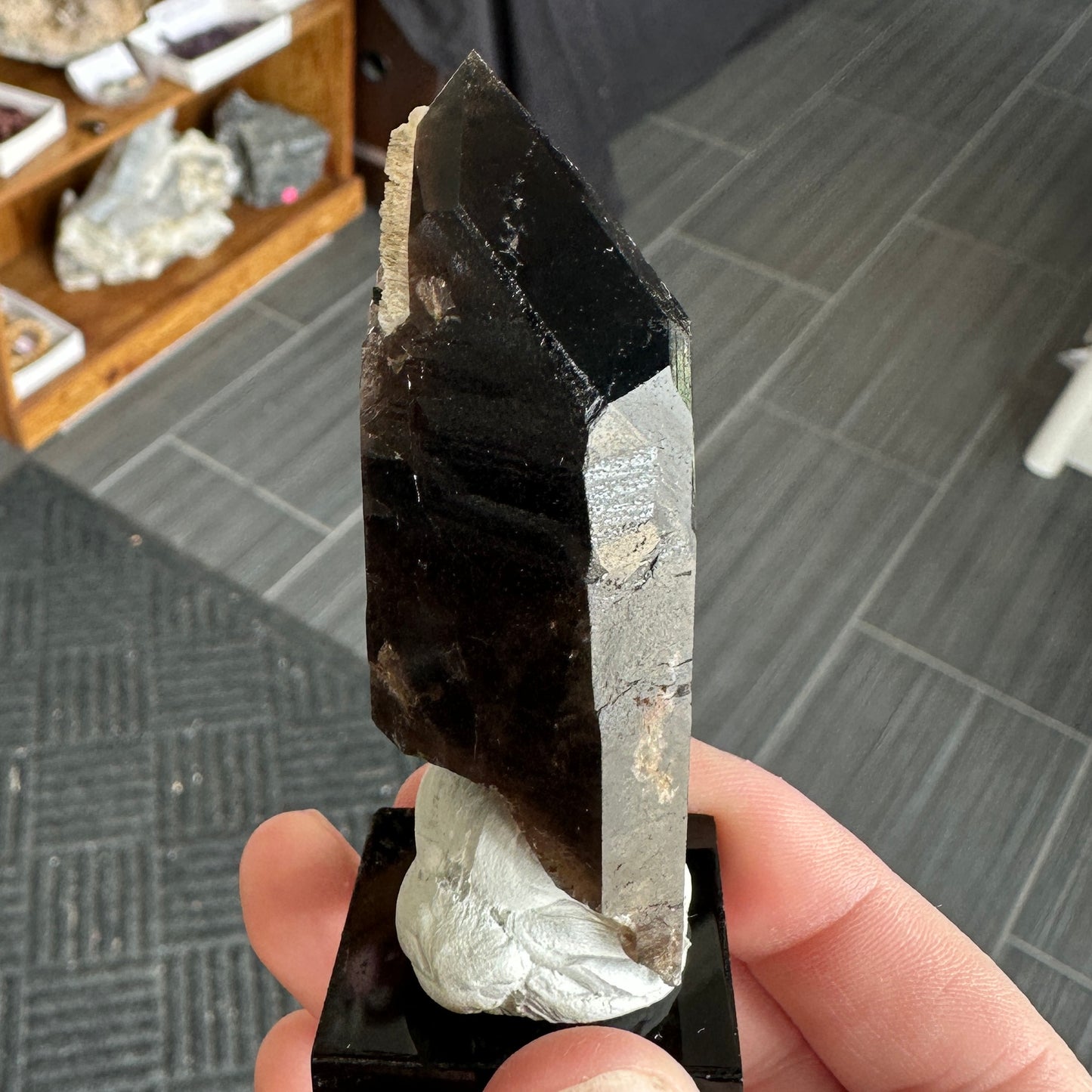 Miniature Sized Smoky Phantom Quartz with Microcline Feldspar from Mount Malosa, Malawi