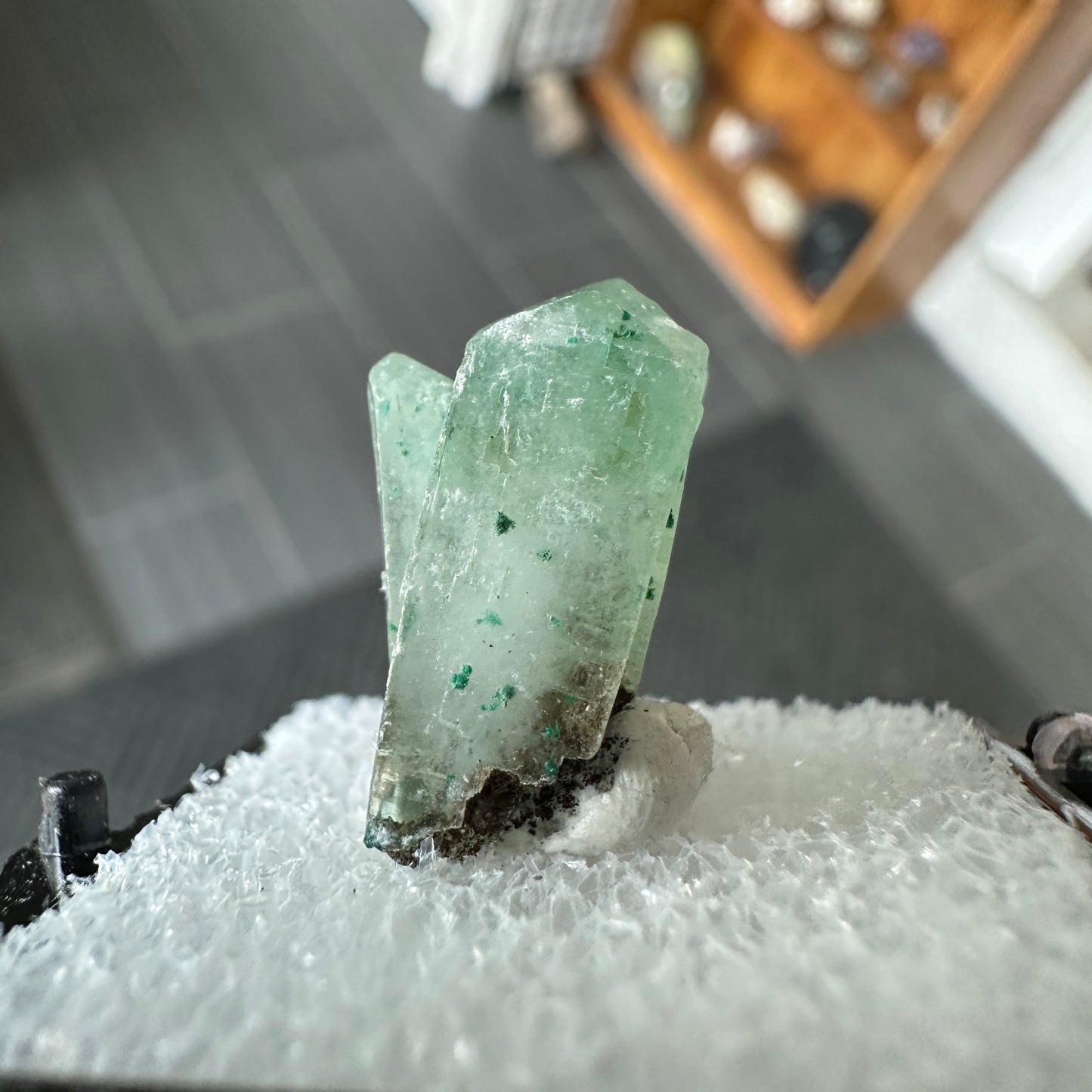 Malachite Included Baryte Perky Box Specimen from DR Congo