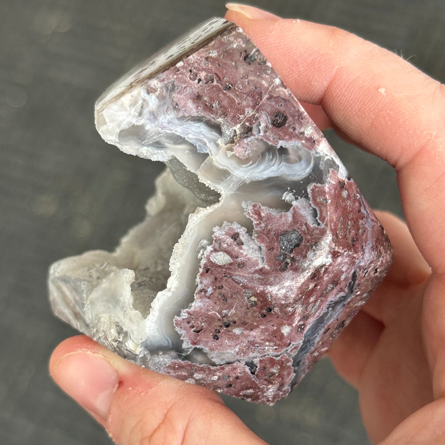UV Reactive Chalcedony Geode Freeform from Mexico