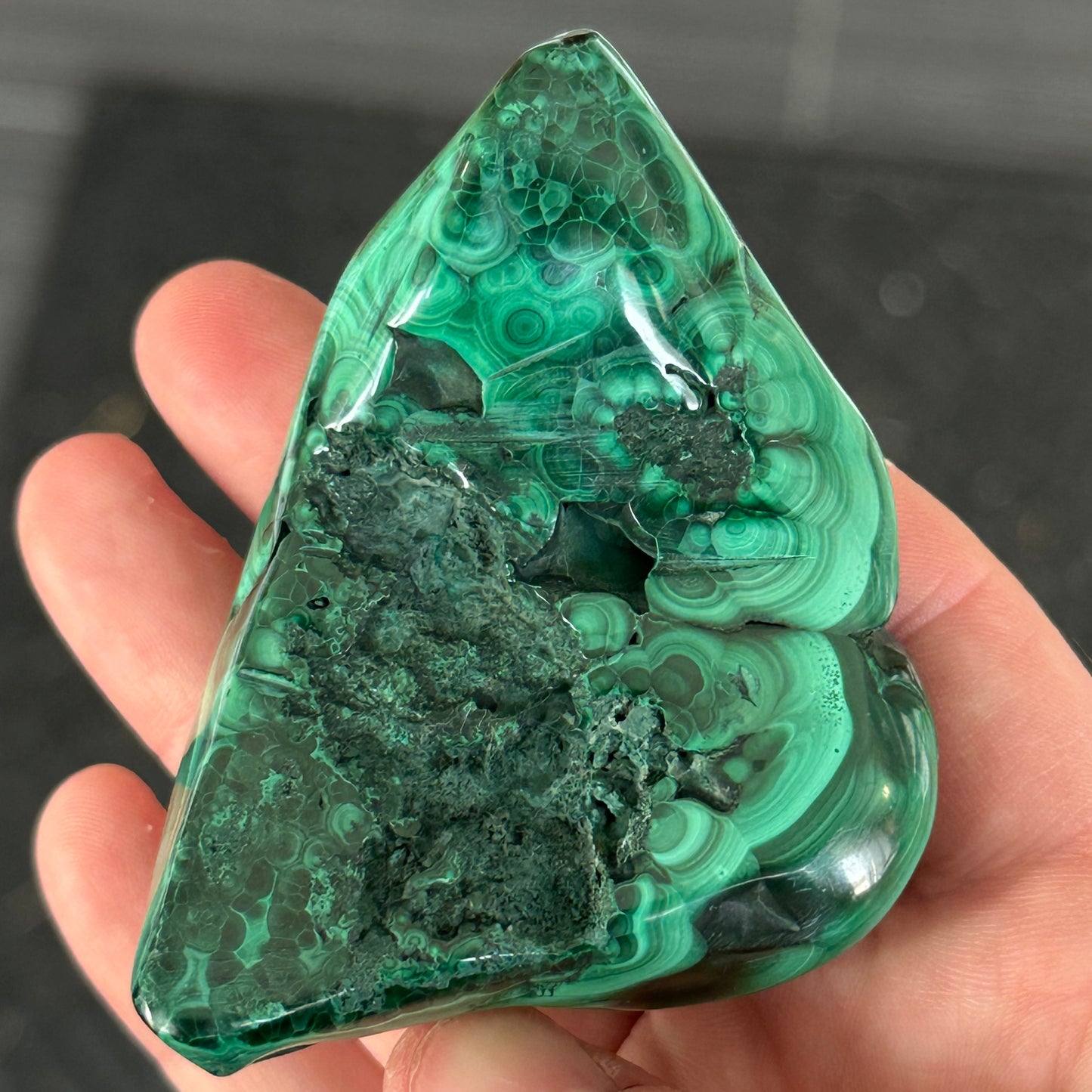 160g Polished Malachite Freeform from DR Congo