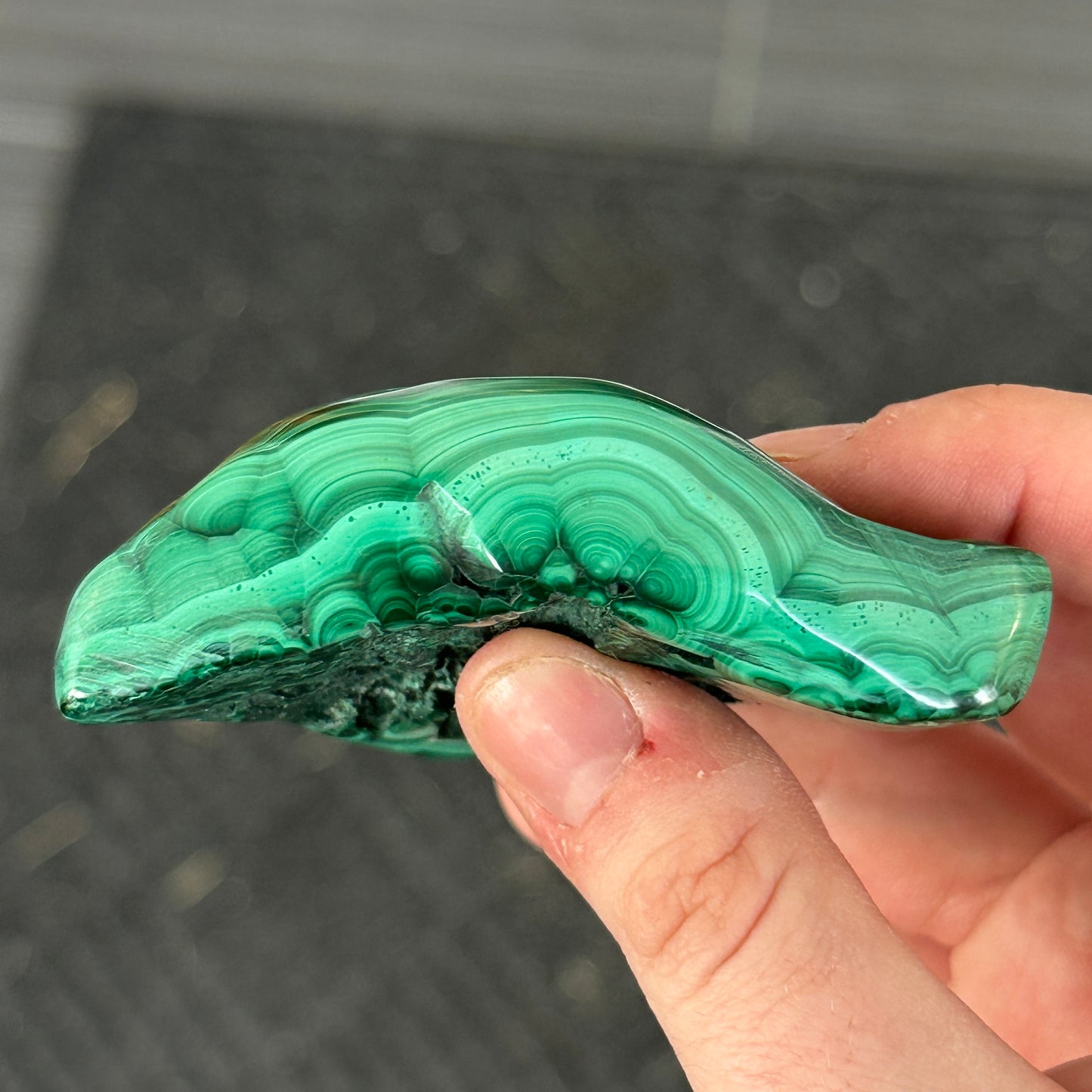160g Polished Malachite Freeform from DR Congo