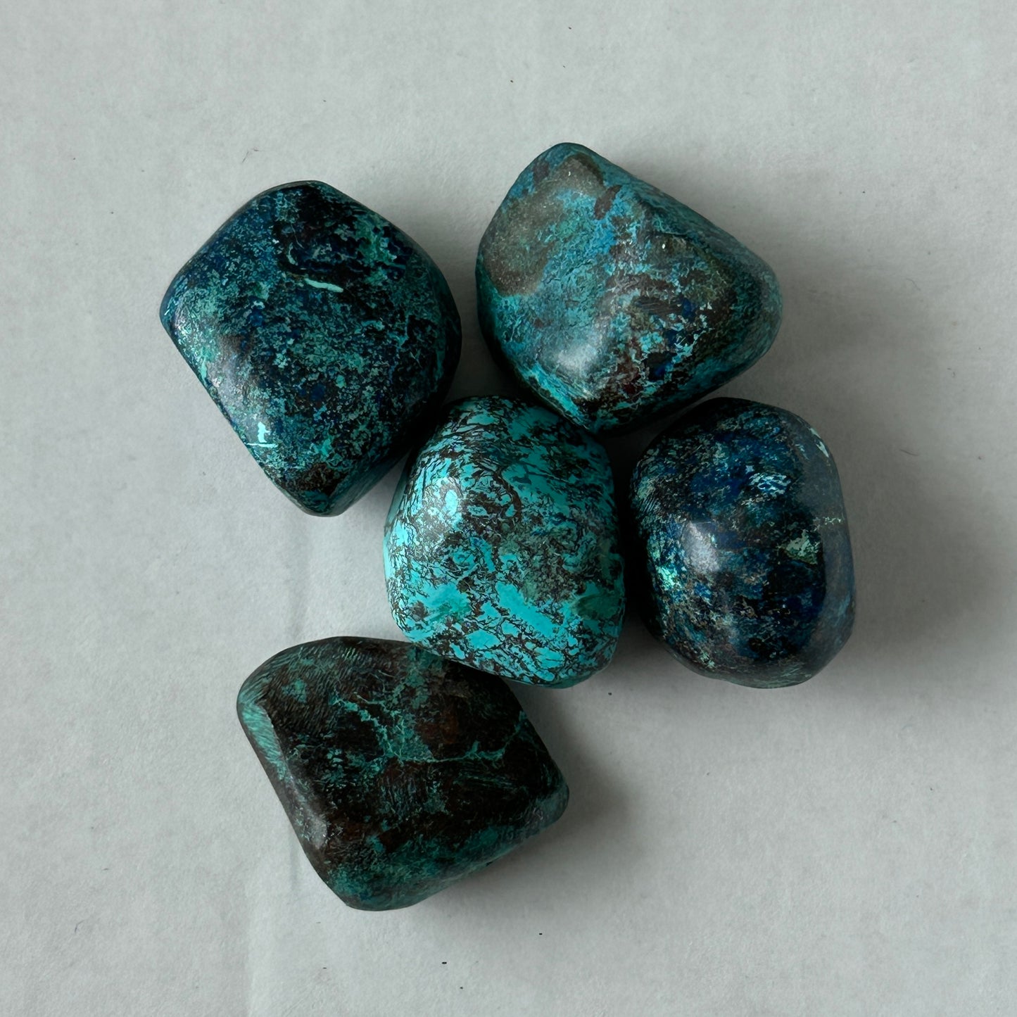 Medium Tumbled Teal Blue Chrysocolla from DR Congo