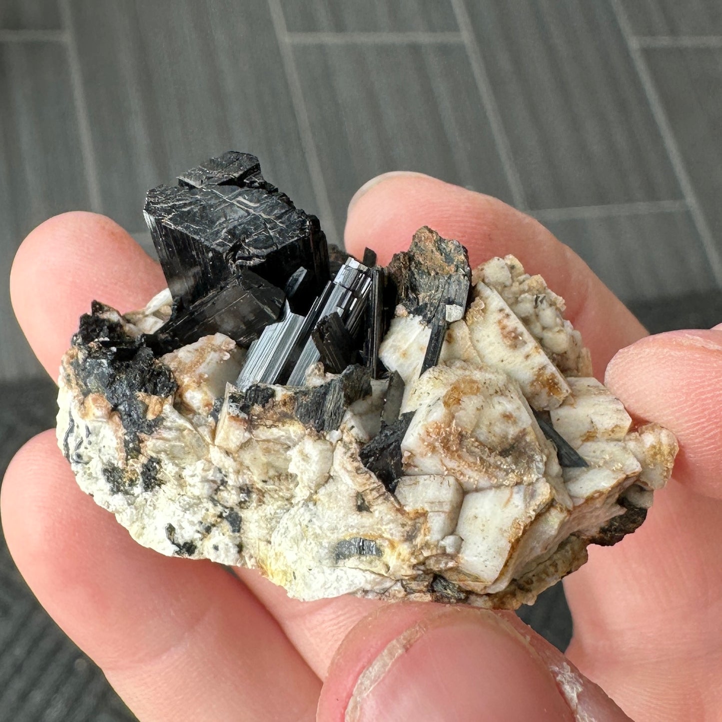 Miniature Sized Aegirine on Microcline Feldspar from Mount Malosa, Malawi