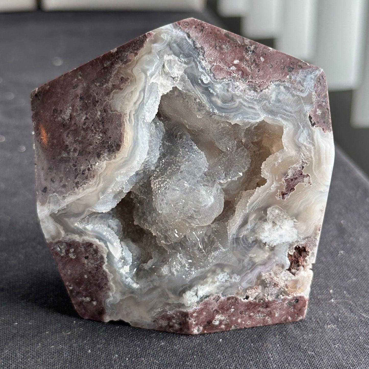 UV Reactive Chalcedony Geode Freeform from Mexico