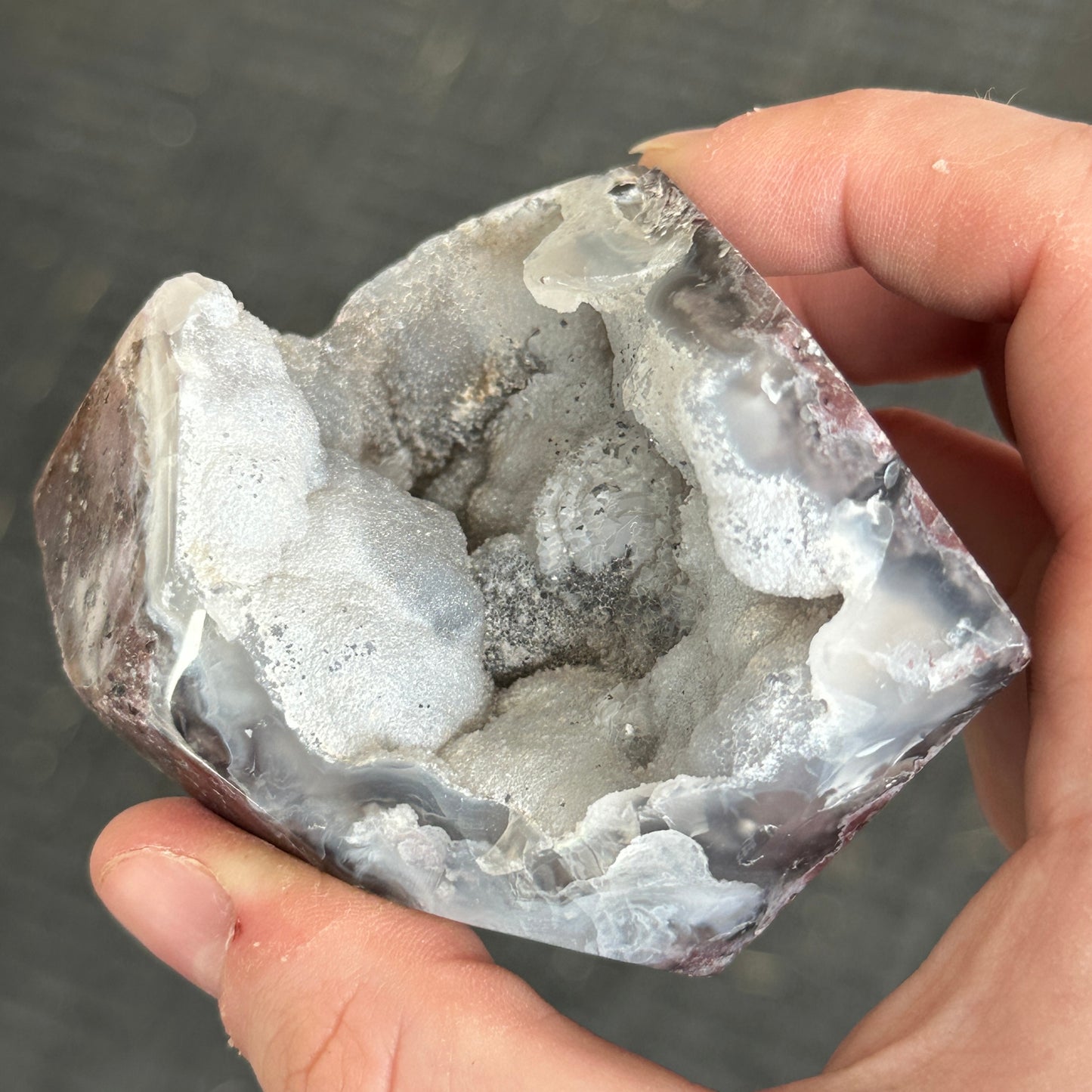 UV Reactive Chalcedony Geode Freeform from Mexico