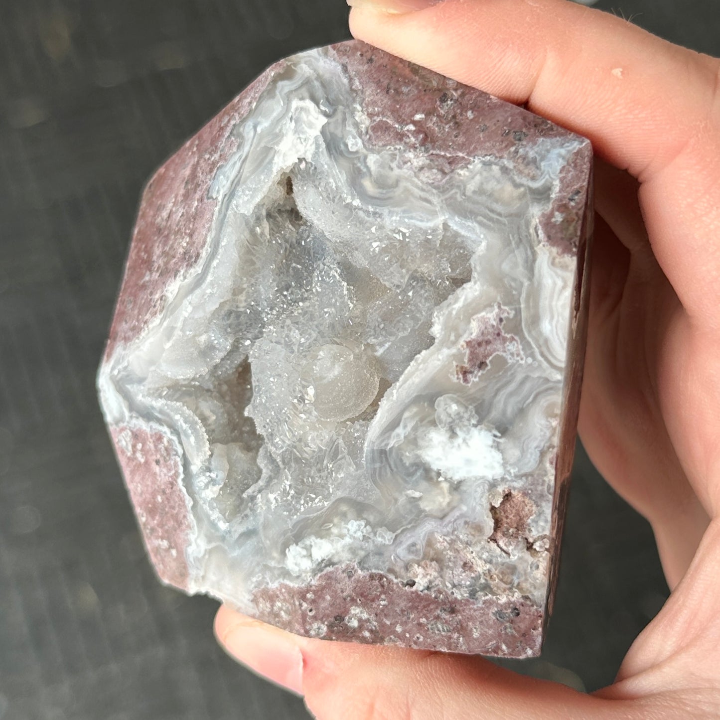 UV Reactive Chalcedony Geode Freeform from Mexico