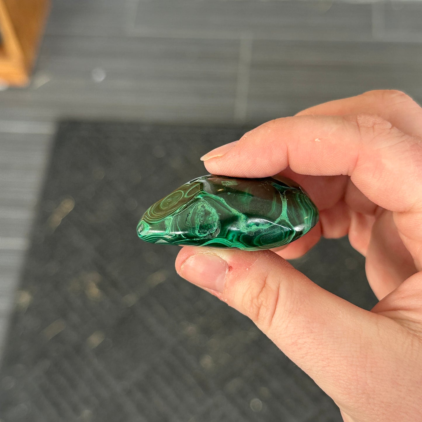 87g Polished Malachite Freeform from DR Congo