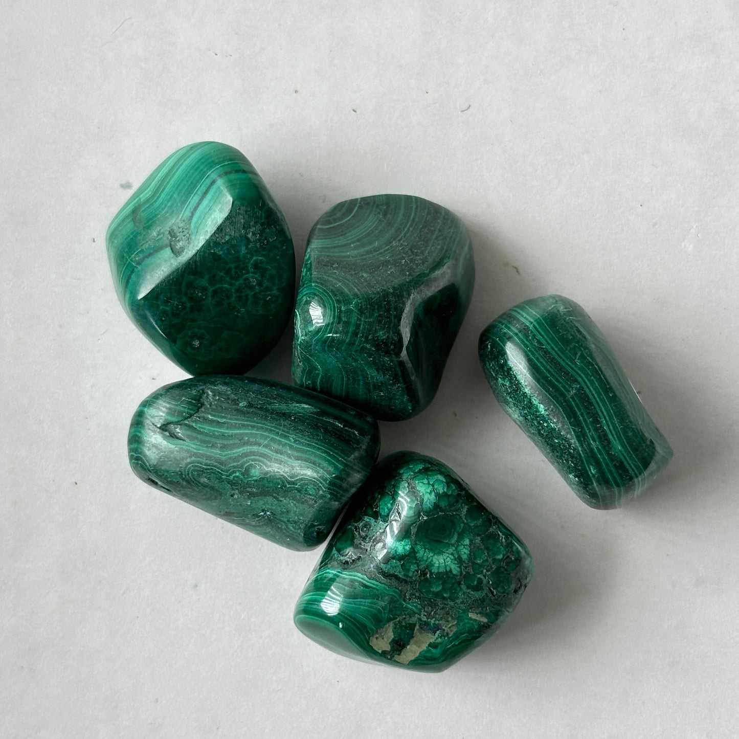 Medium Tumbled Green Malachite from DR Congo