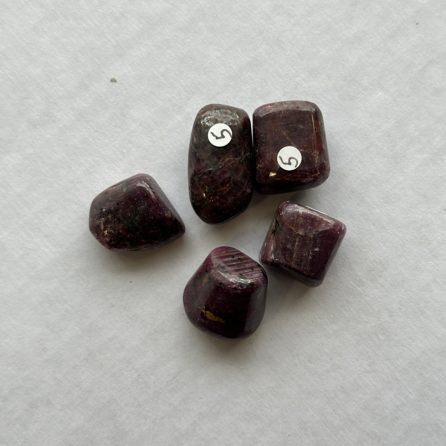 Medium Tumbled Ruby Corundum from India
