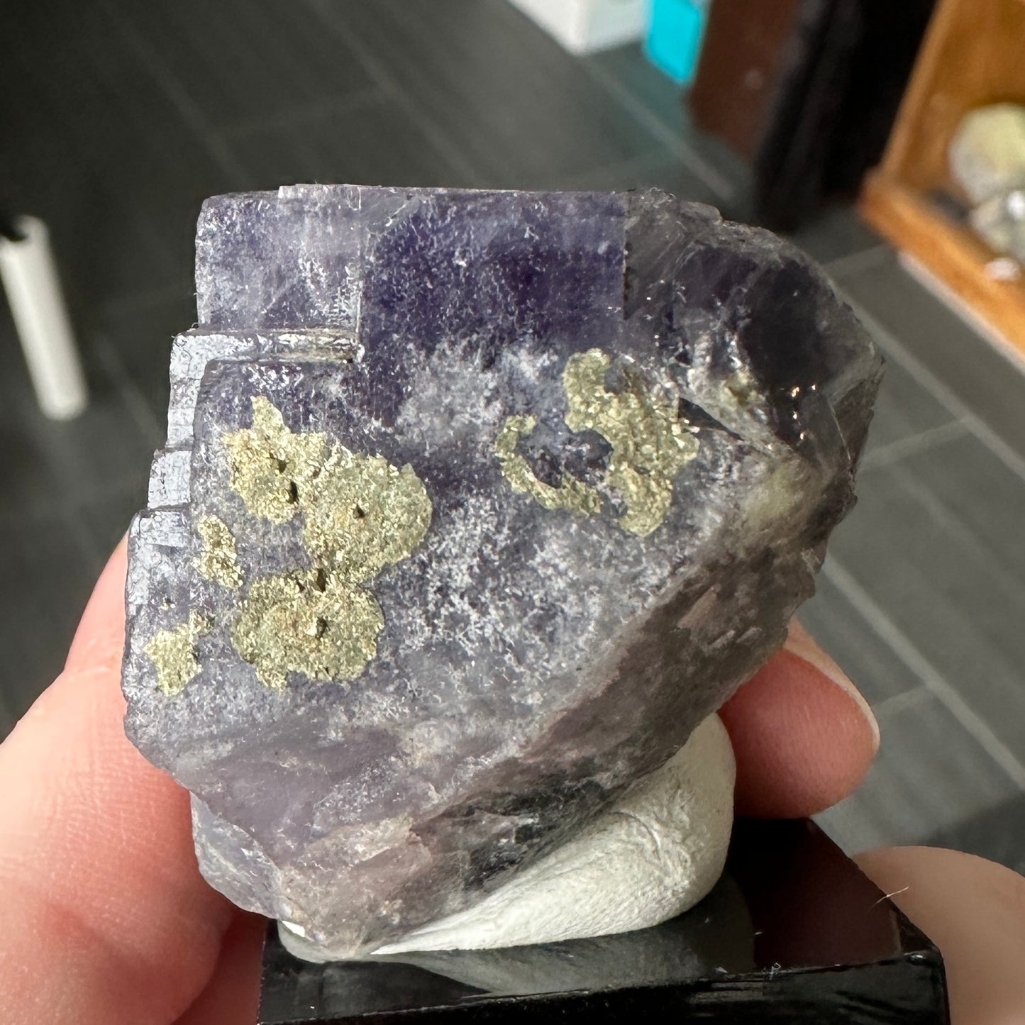 Miniature Purple Fluorite with Pyrite from Nigeria