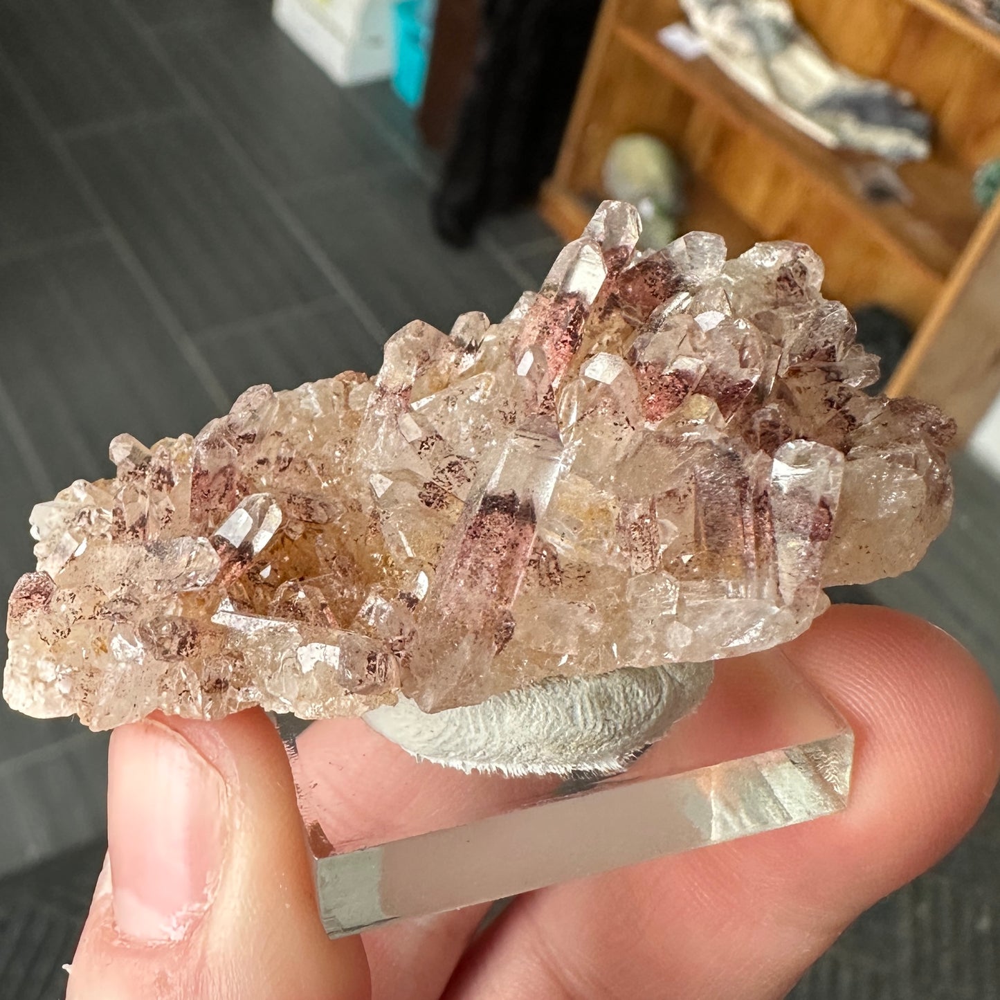 Miniature Sized Hematite Included Quartz from Orange River, South Africa