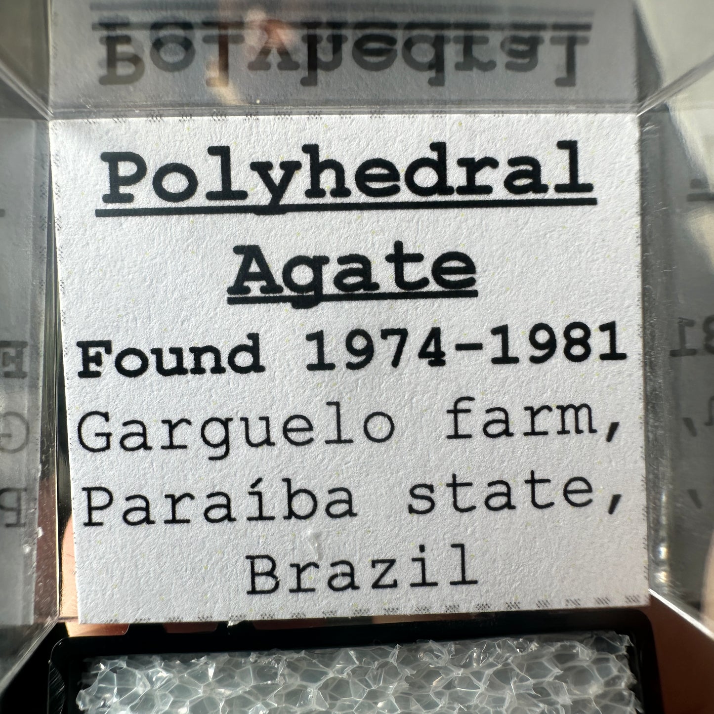 3g Ultra Rare Polyhedral Agate in Perky Box From Brazil