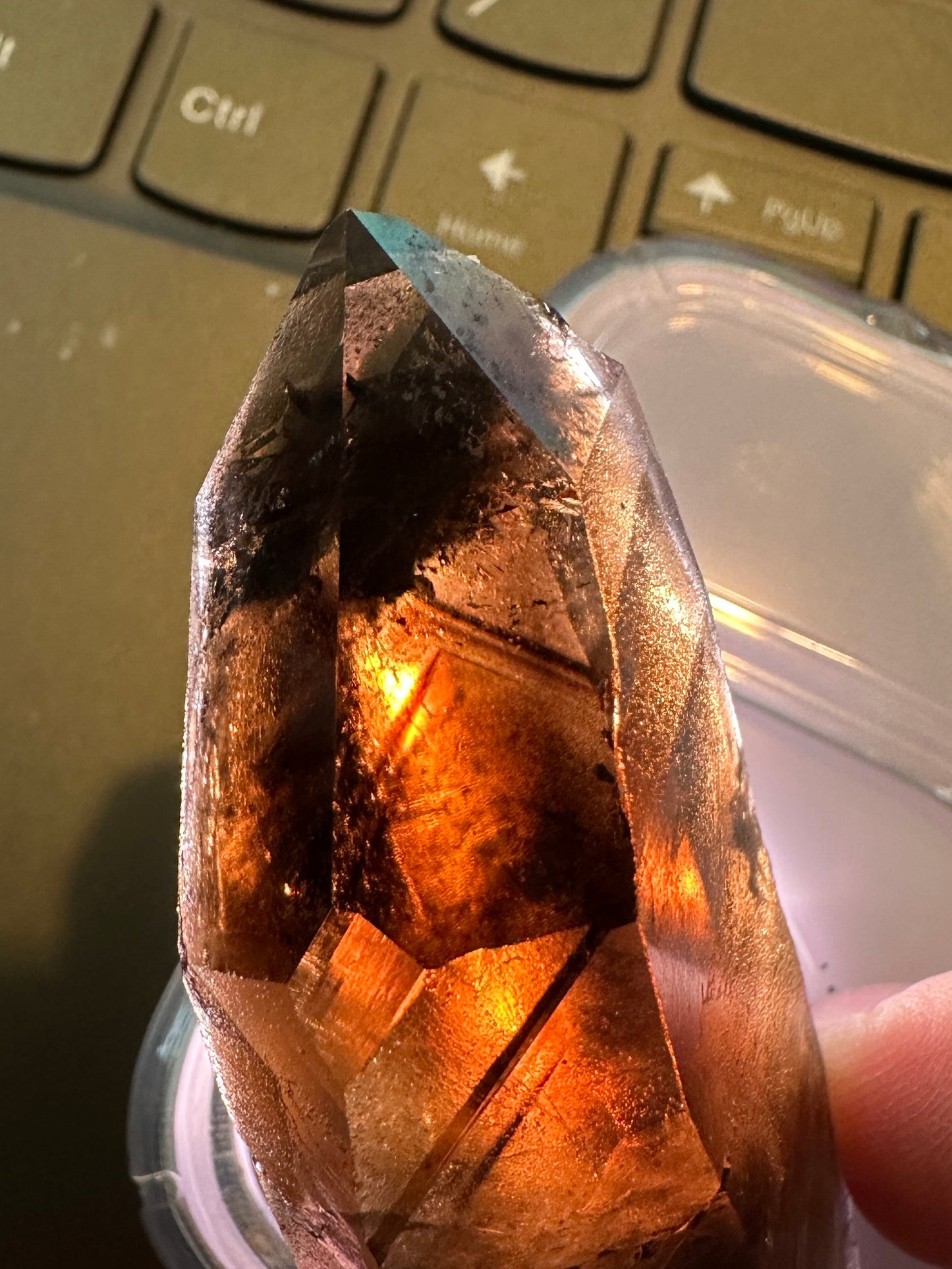 Miniature Sized Smoky Phantom Quartz with Microcline Feldspar from Mount Malosa, Malawi