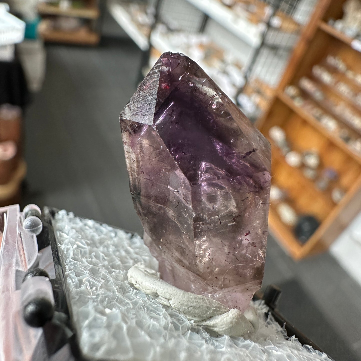 Hematite Included Phantom Amethyst Perky Box Specimen from Zimbabwe