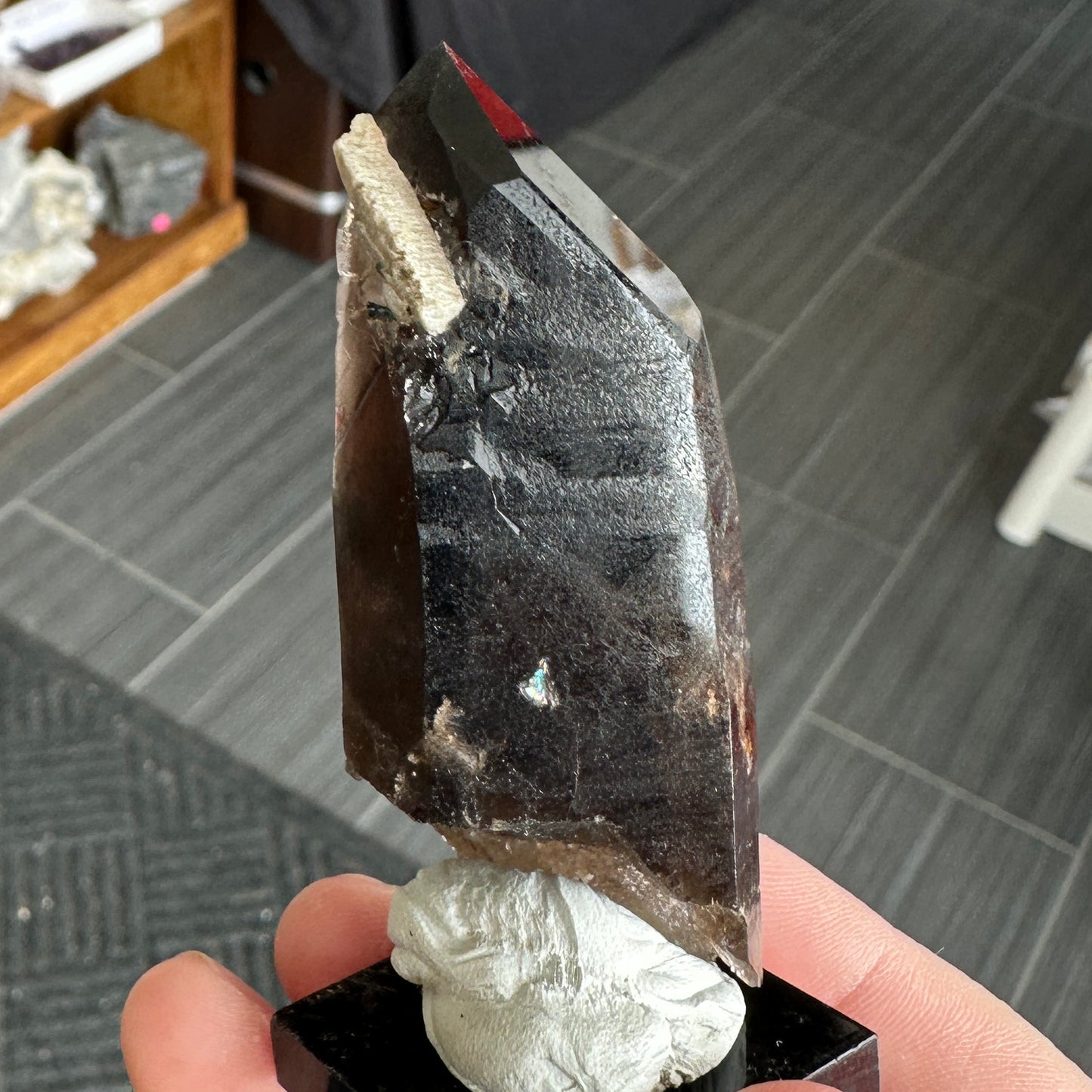 Miniature Sized Smoky Phantom Quartz with Microcline Feldspar from Mount Malosa, Malawi