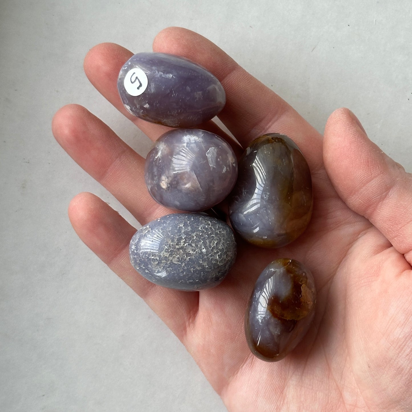 Medium Tumbled Purple Grape Agate from Indonesia