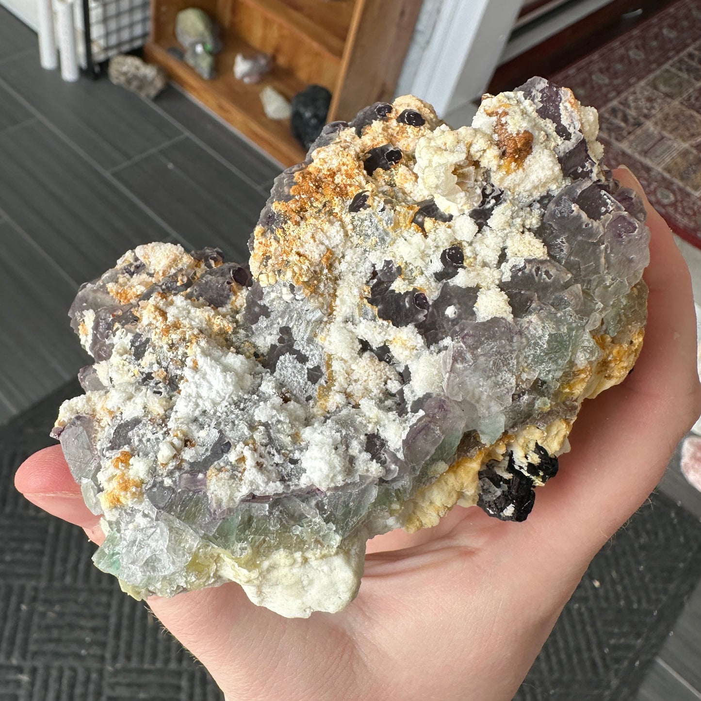 Fluorite and UV Reactive Hyalite Opal from Erongo, Namibia