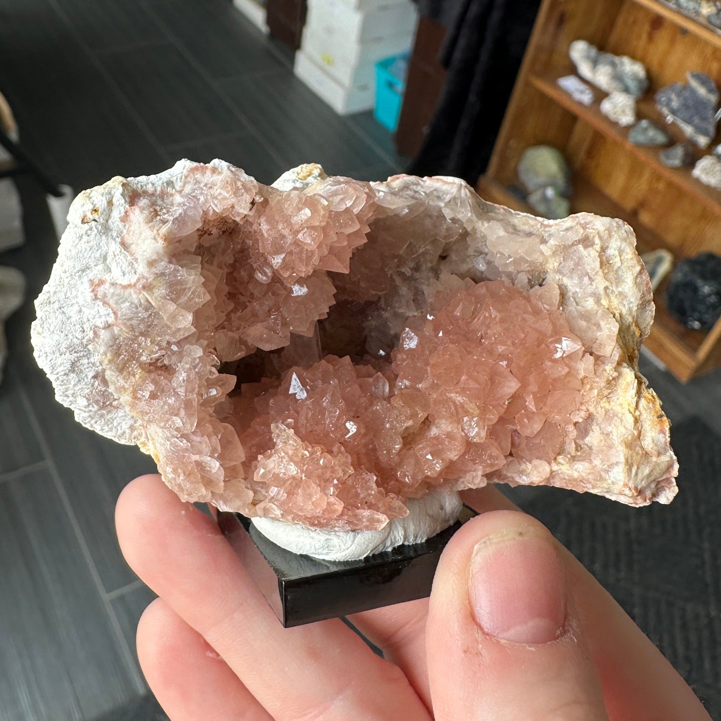Miniature Sized Pink Amethyst Geode from El Choique mine, Argentina