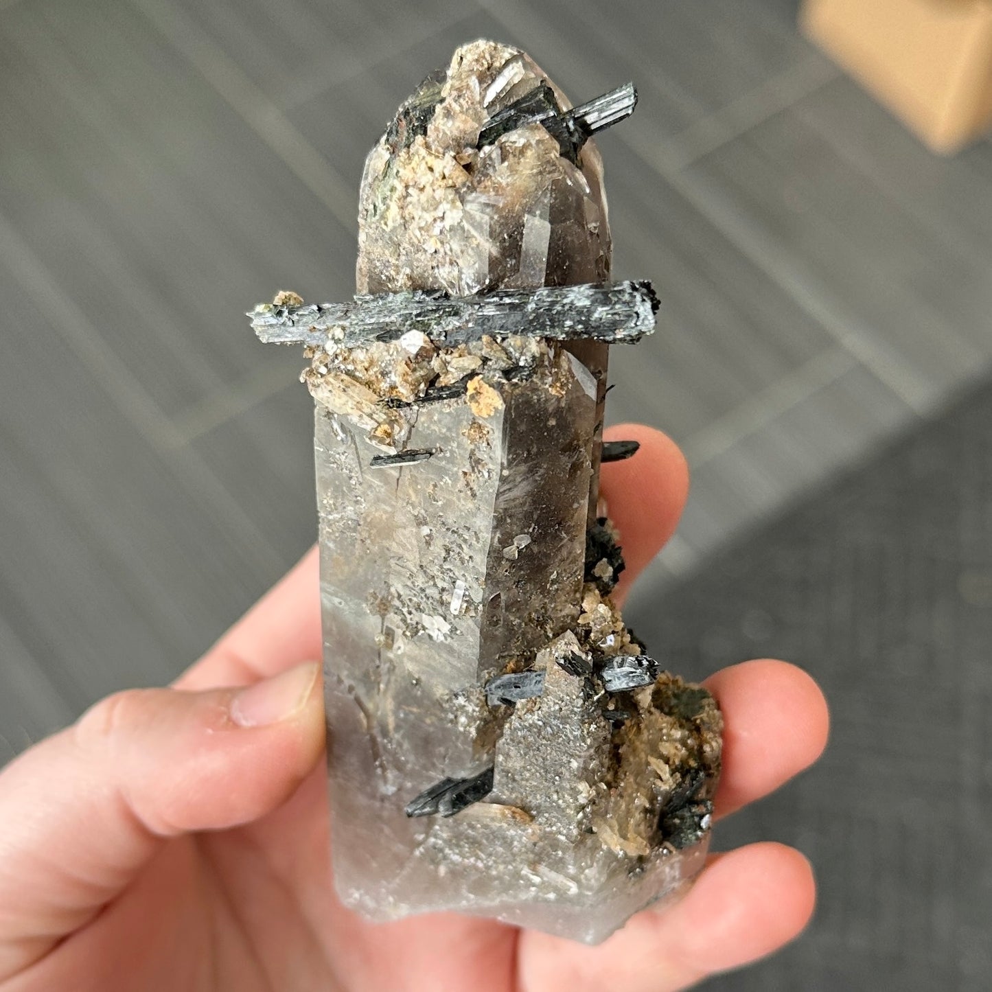 Aegirine,Smoky Quartz, Microcline, Zircon Specimen