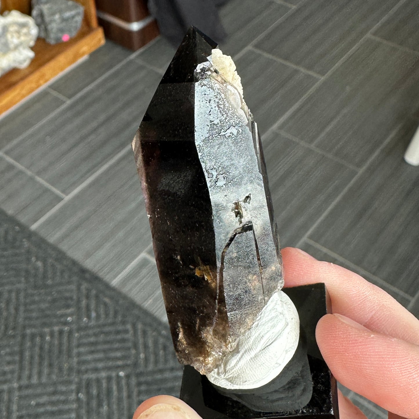 Miniature Sized Smoky Phantom Quartz with Microcline Feldspar from Mount Malosa, Malawi