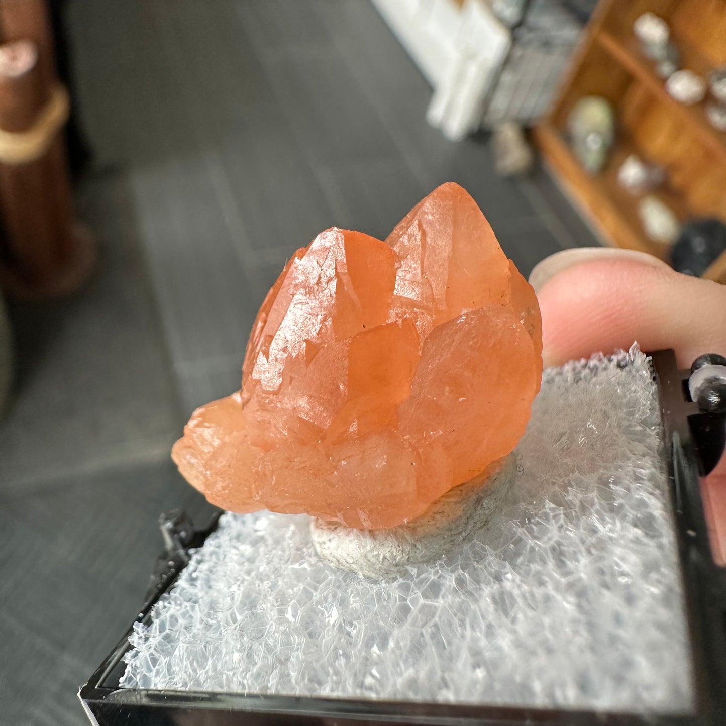 Hematite Included Tangerose Quartz Perky Box Specimen from Zimbabwe