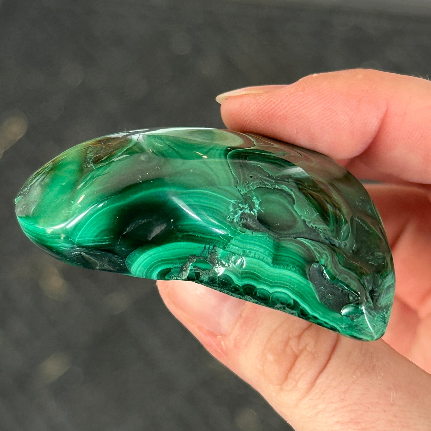 160g Polished Malachite Freeform from DR Congo