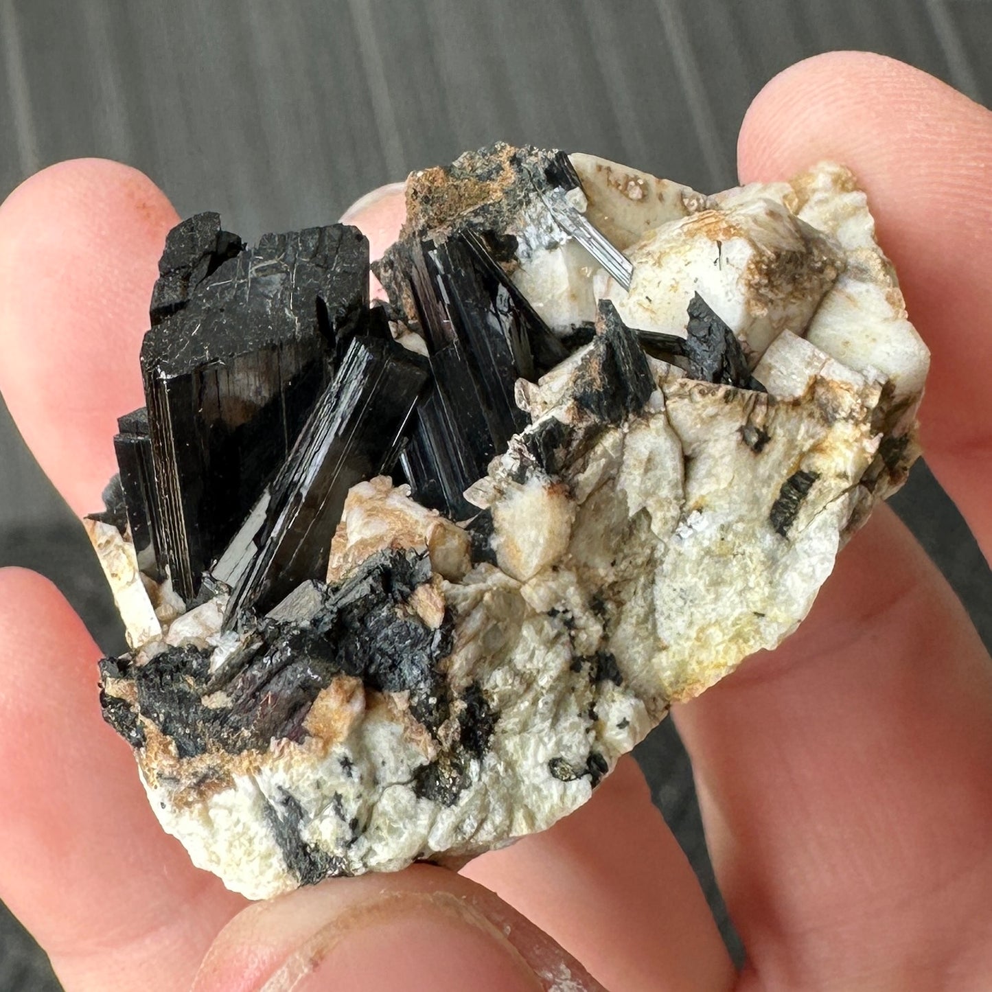Miniature Sized Aegirine on Microcline Feldspar from Mount Malosa, Malawi