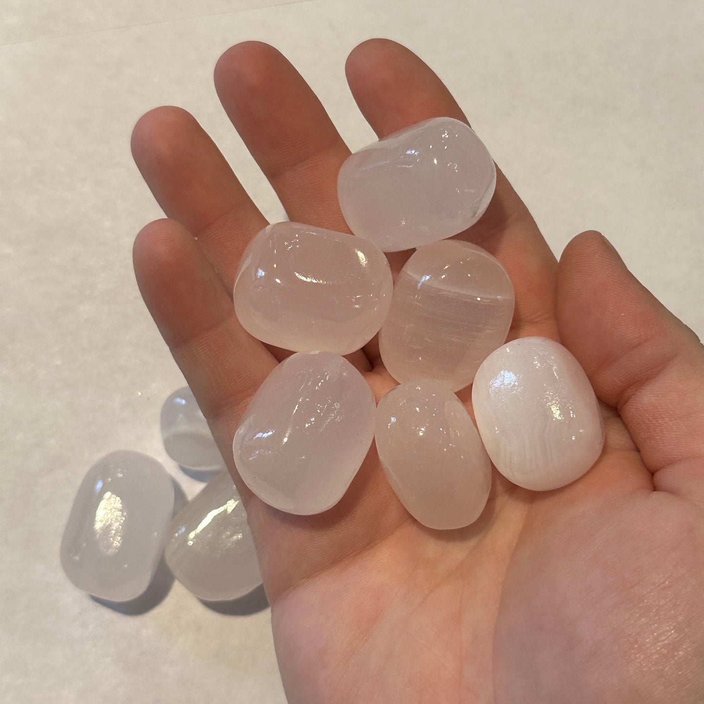 Medium Pink Tumbled Mangano Calcite